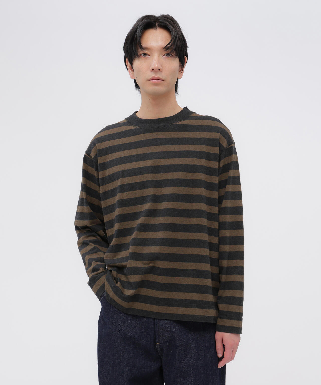 LIGHT COTTON MELANGE STRIPE TOP