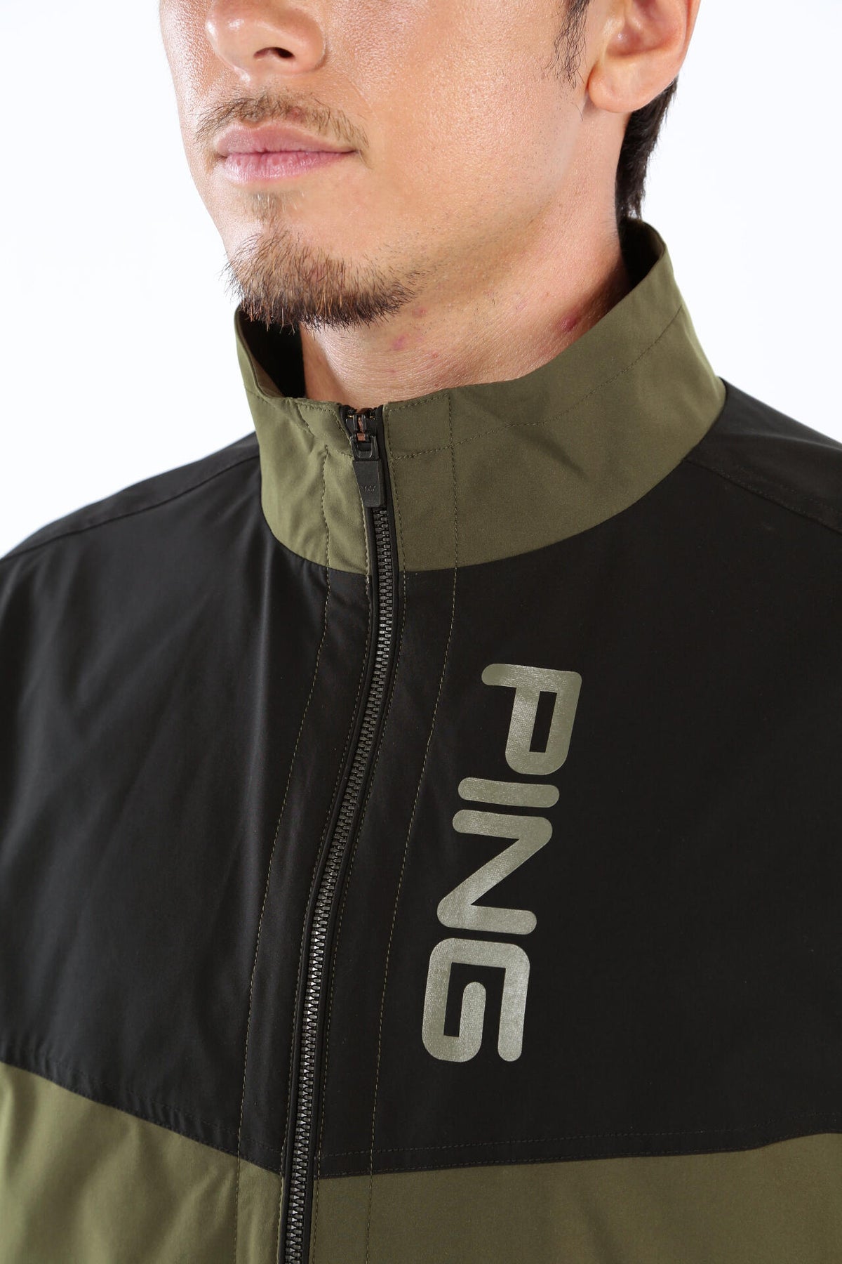 【PING APPAREL】撥水バイカラーフルジップ ストレッチブルゾン <GOLD> (MENS)