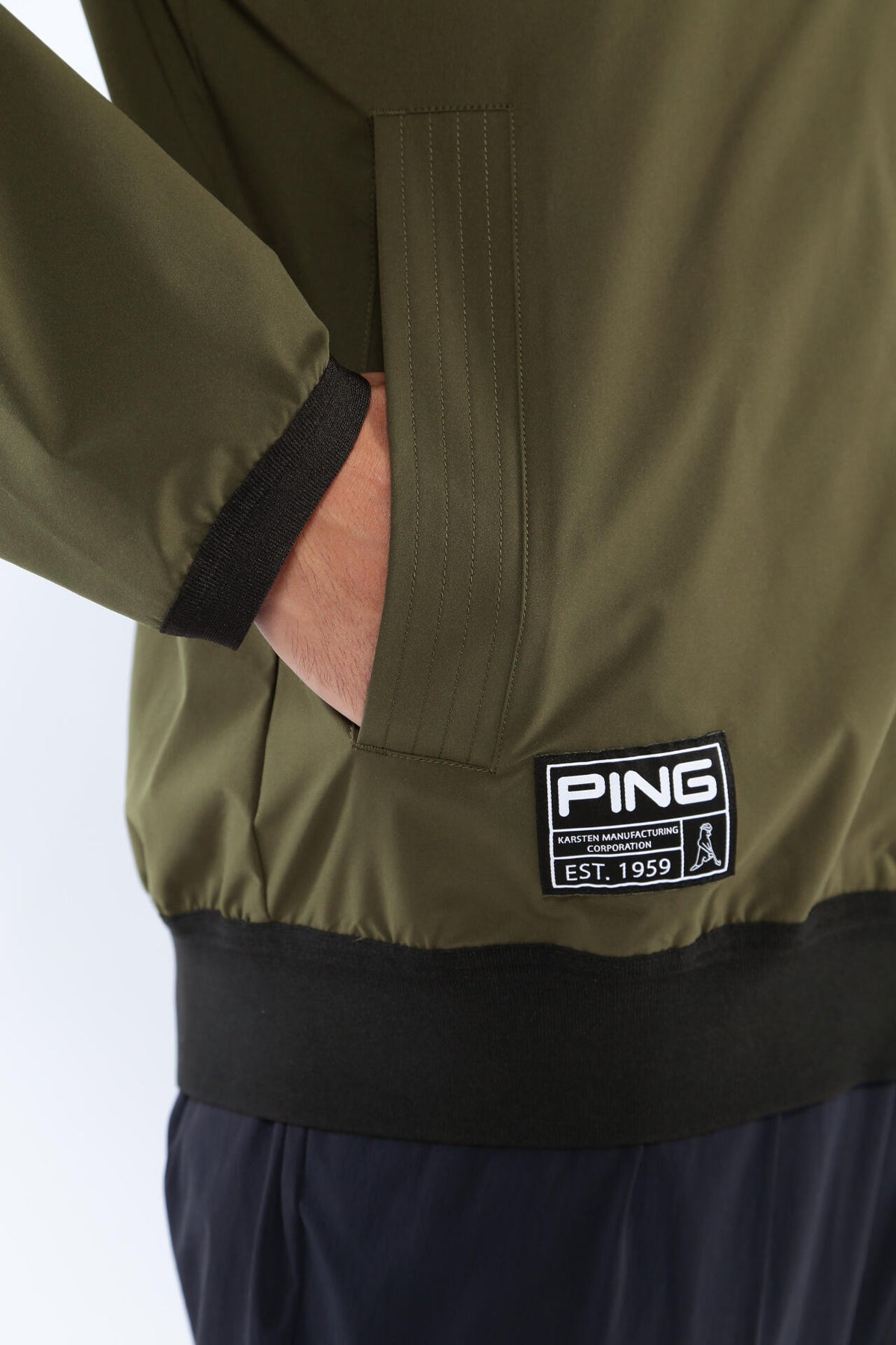 【PING APPAREL】撥水バイカラーフルジップ ストレッチブルゾン <GOLD> (MENS)