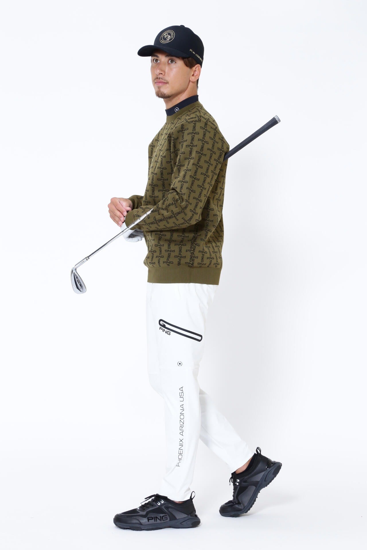 【PING APPAREL】エコブルー ハイテンションテーパードパンツ <GOLD> (MENS)