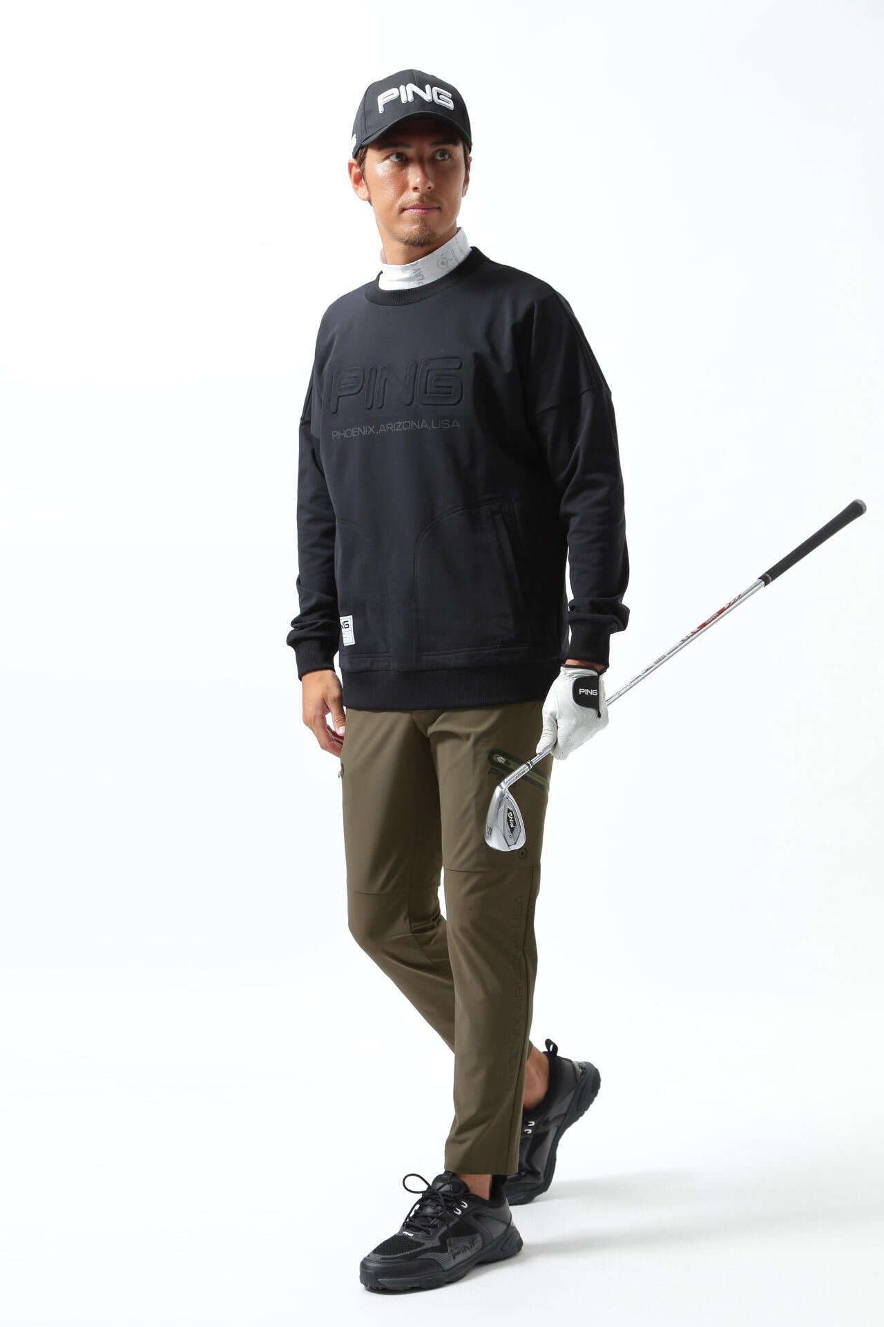 【PING APPAREL】エコブルー ハイテンションテーパードパンツ <GOLD> (MENS)