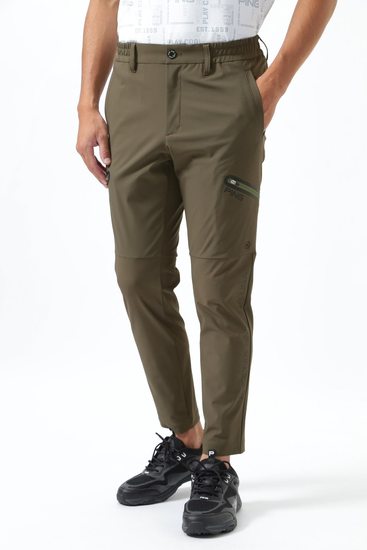【PING APPAREL】エコブルー ハイテンションテーパードパンツ <GOLD> (MENS)