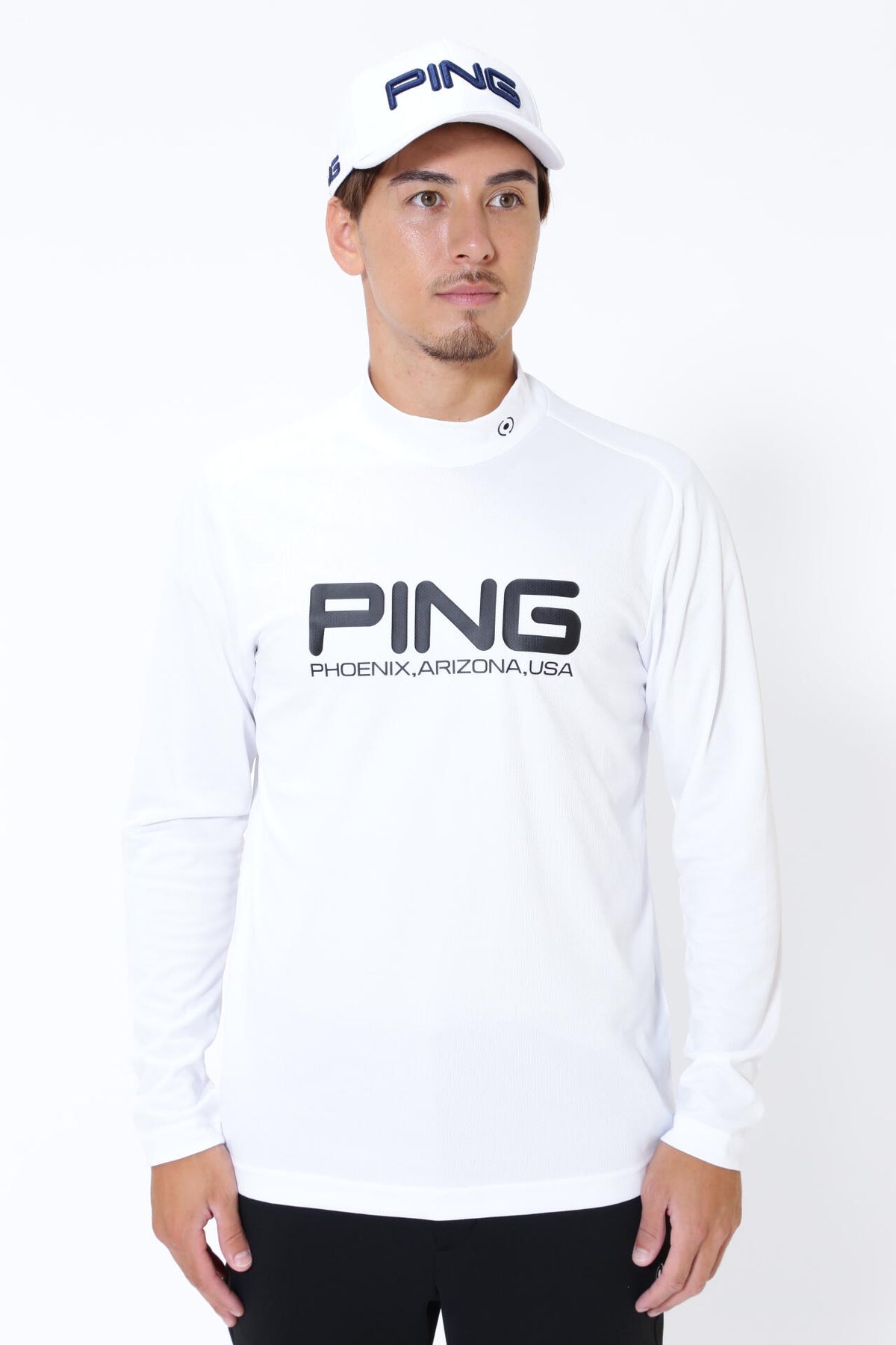 【PING APPAREL】クールコア ストレッチ起毛 長袖ハイネックカットソー <PERFORMANCE> (MENS)
