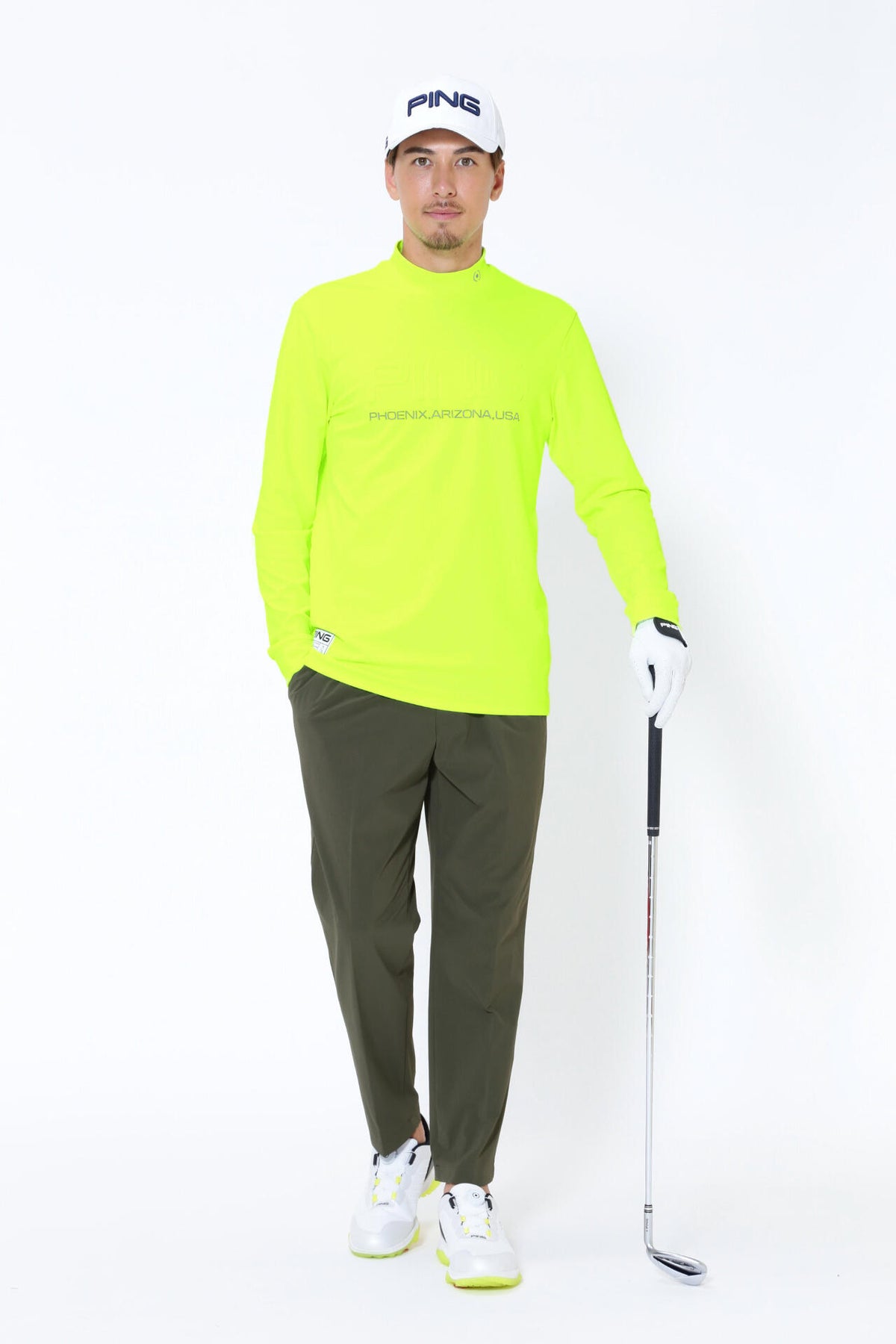 【PING APPAREL】ベアスムース長袖ハイネックカットソー <GOLD> (MENS)