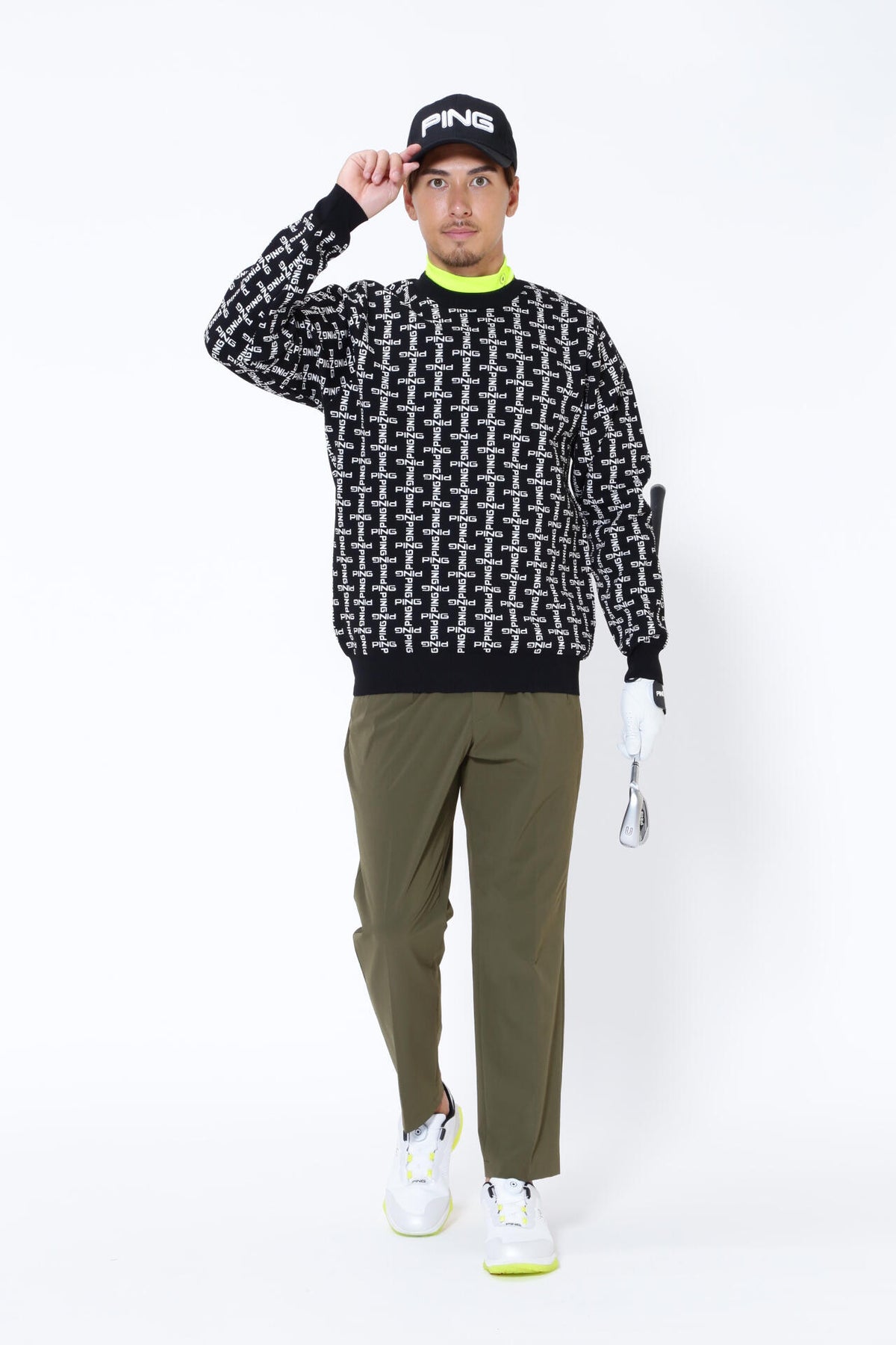 【PING APPAREL】ベアスムース長袖ハイネックカットソー <GOLD> (MENS)