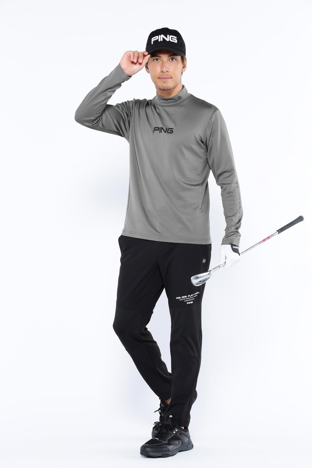 【PING APPAREL】UV長袖ハイネックカットソー <PERFORMANCE> (MENS)
