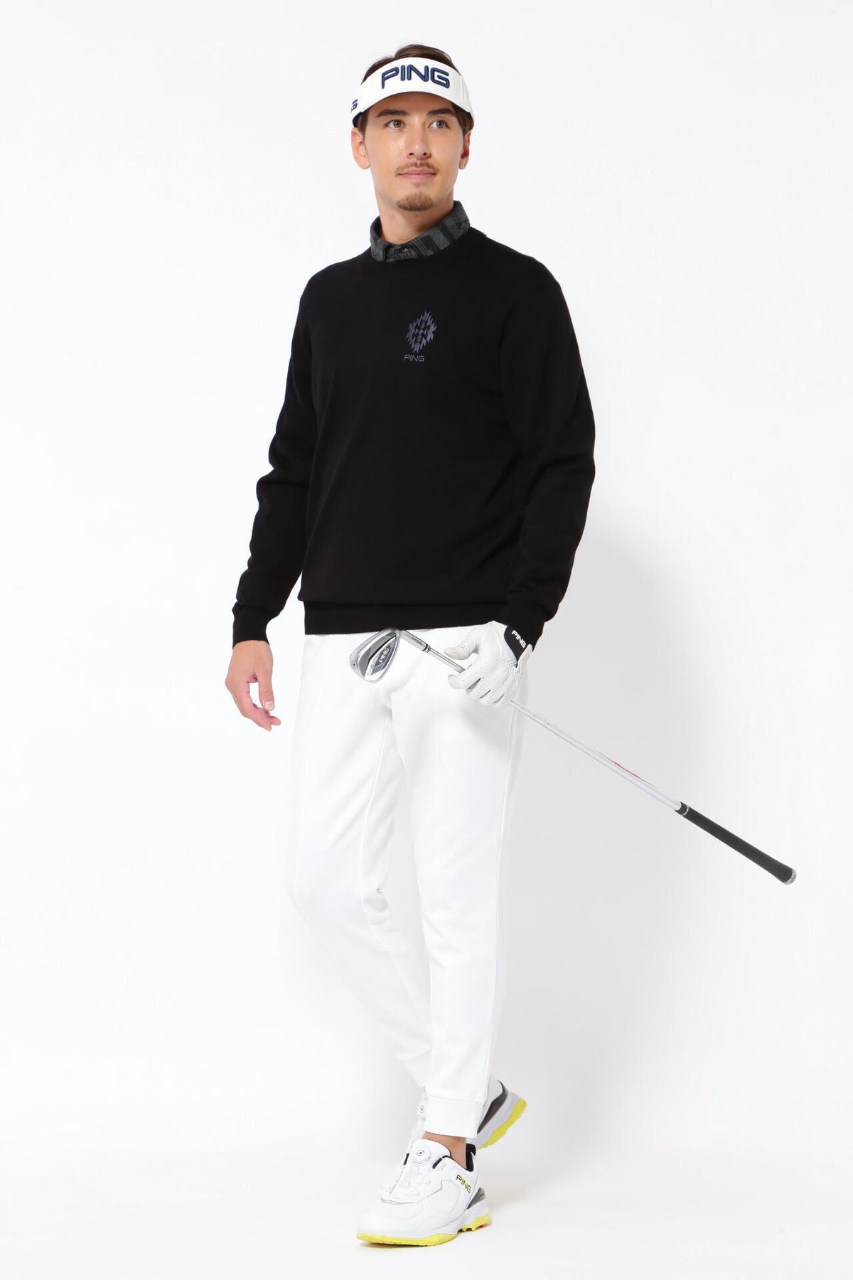 【PING APPAREL】10色展開 プレーンニッティング クルーネックニット <NATIVE> (MENS)