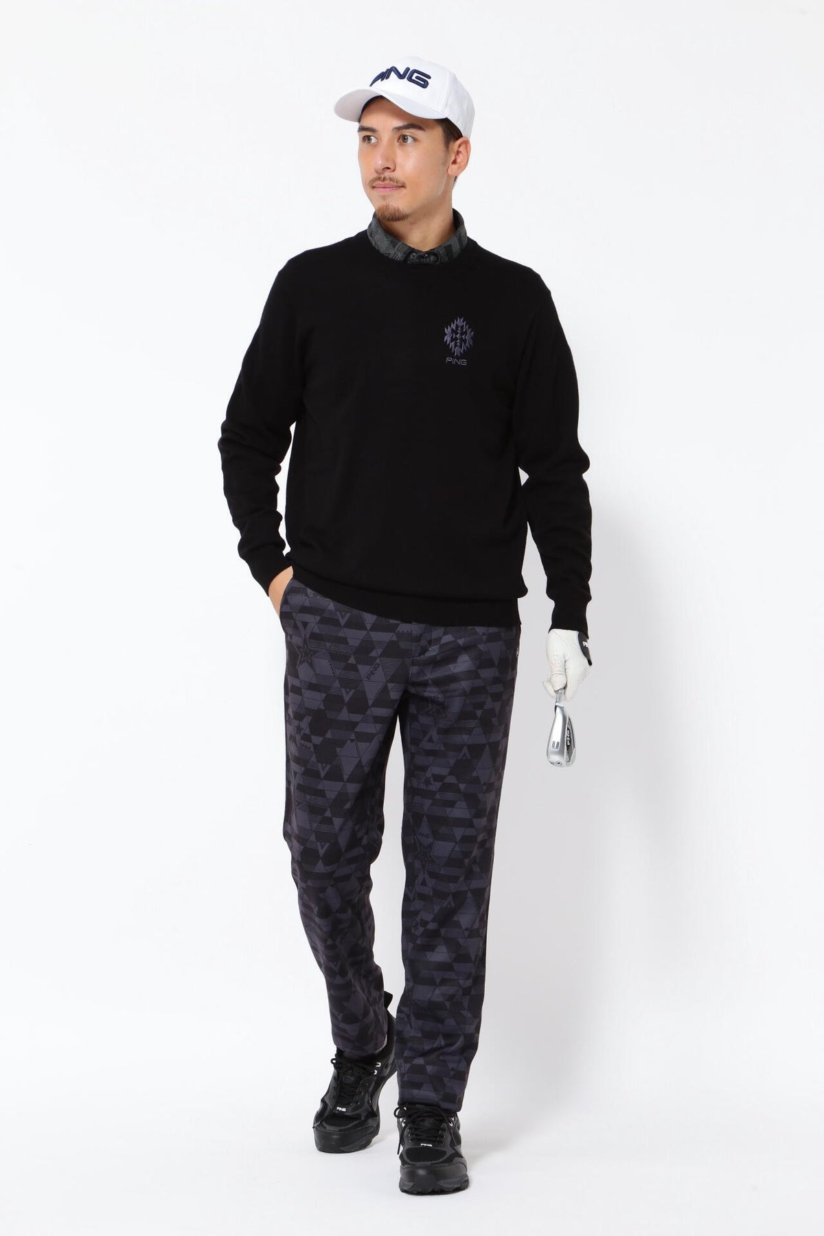【PING APPAREL】10色展開 プレーンニッティング クルーネックニット <NATIVE> (MENS)