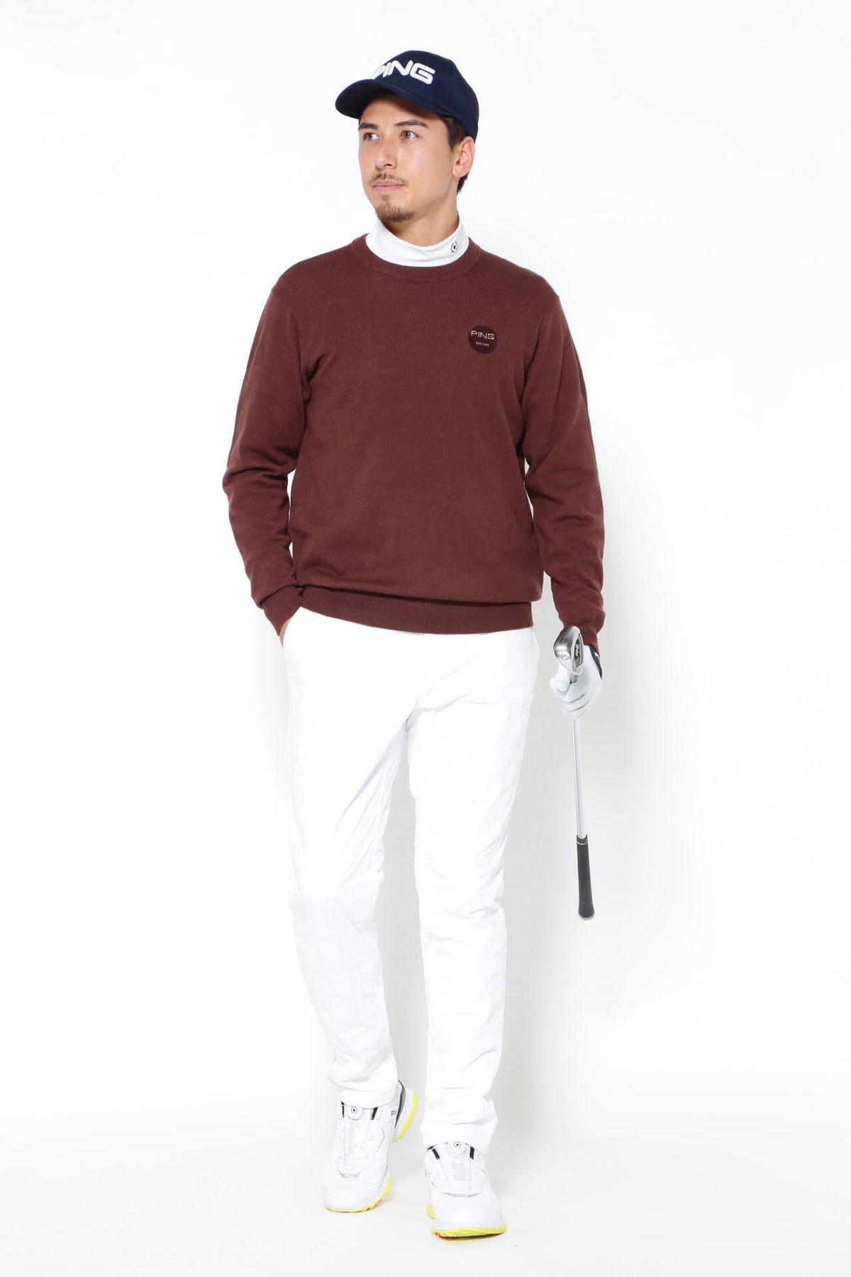 【PING APPAREL】10色展開 プレーンニッティング クルーネックニット <NATIVE> (MENS)