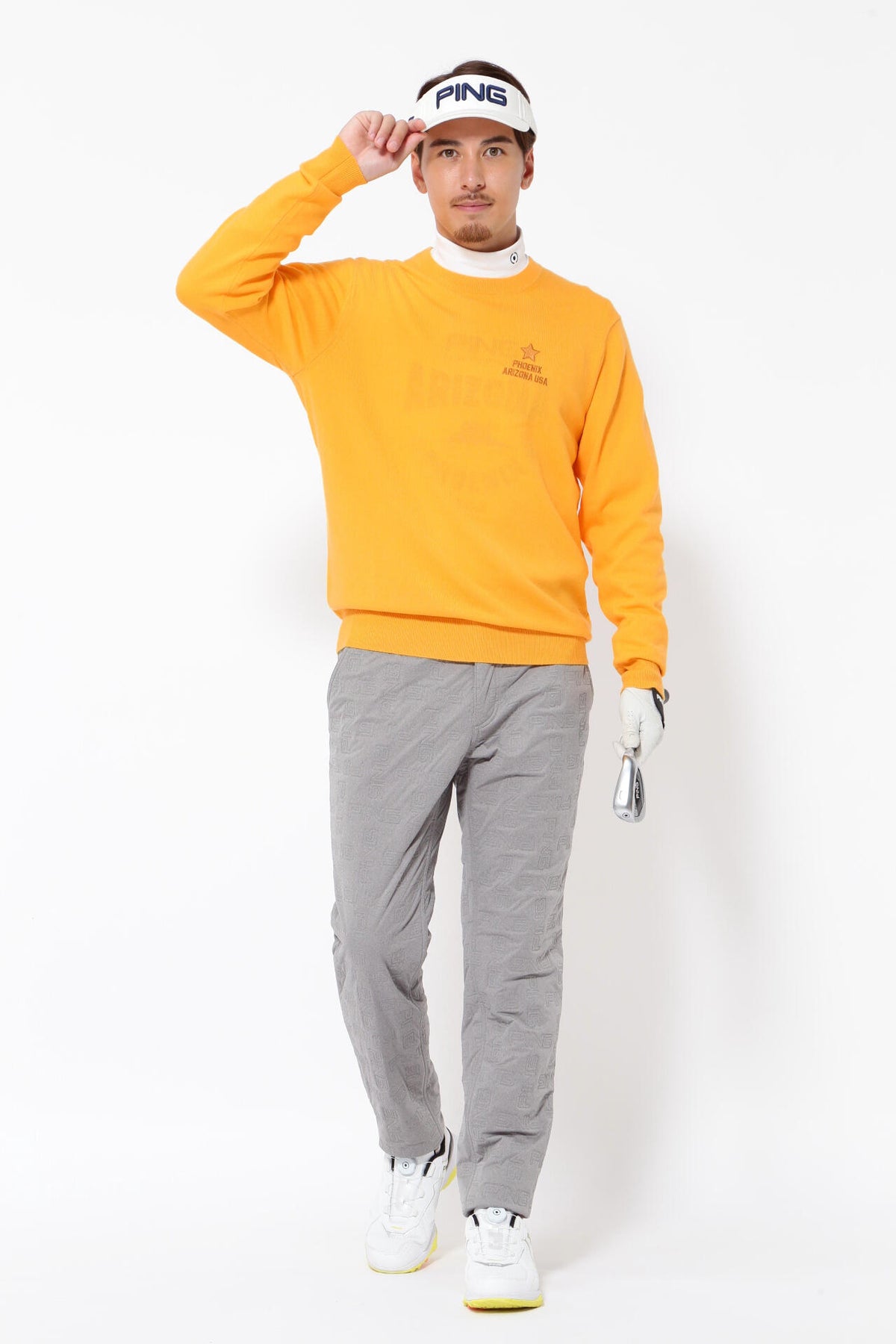 【PING APPAREL】10色展開 プレーンニッティング クルーネックニット <NATIVE> (MENS)