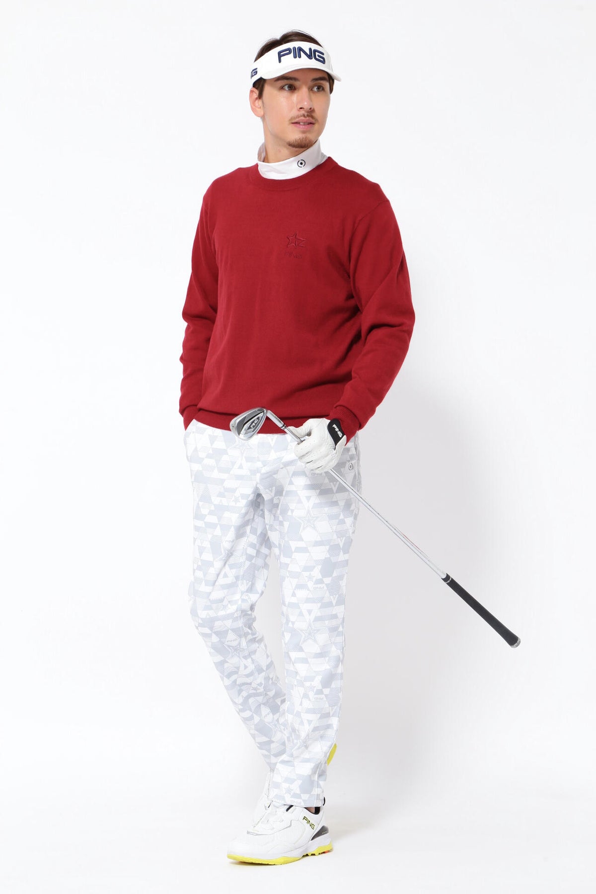【PING APPAREL】10色展開 プレーンニッティング クルーネックニット <NATIVE> (MENS)