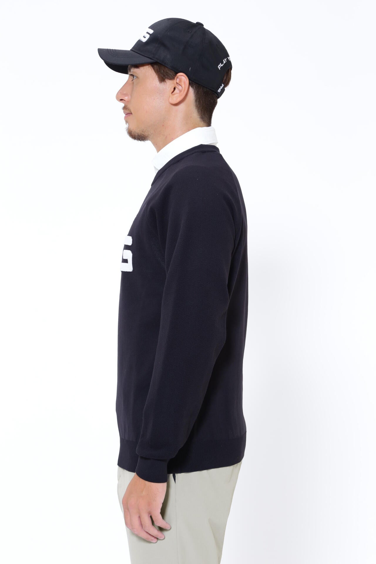 【PING APPAREL】PINGロゴパイルジャガード クルーネックニットプルオーバー <PERFORMANCE> (MENS)