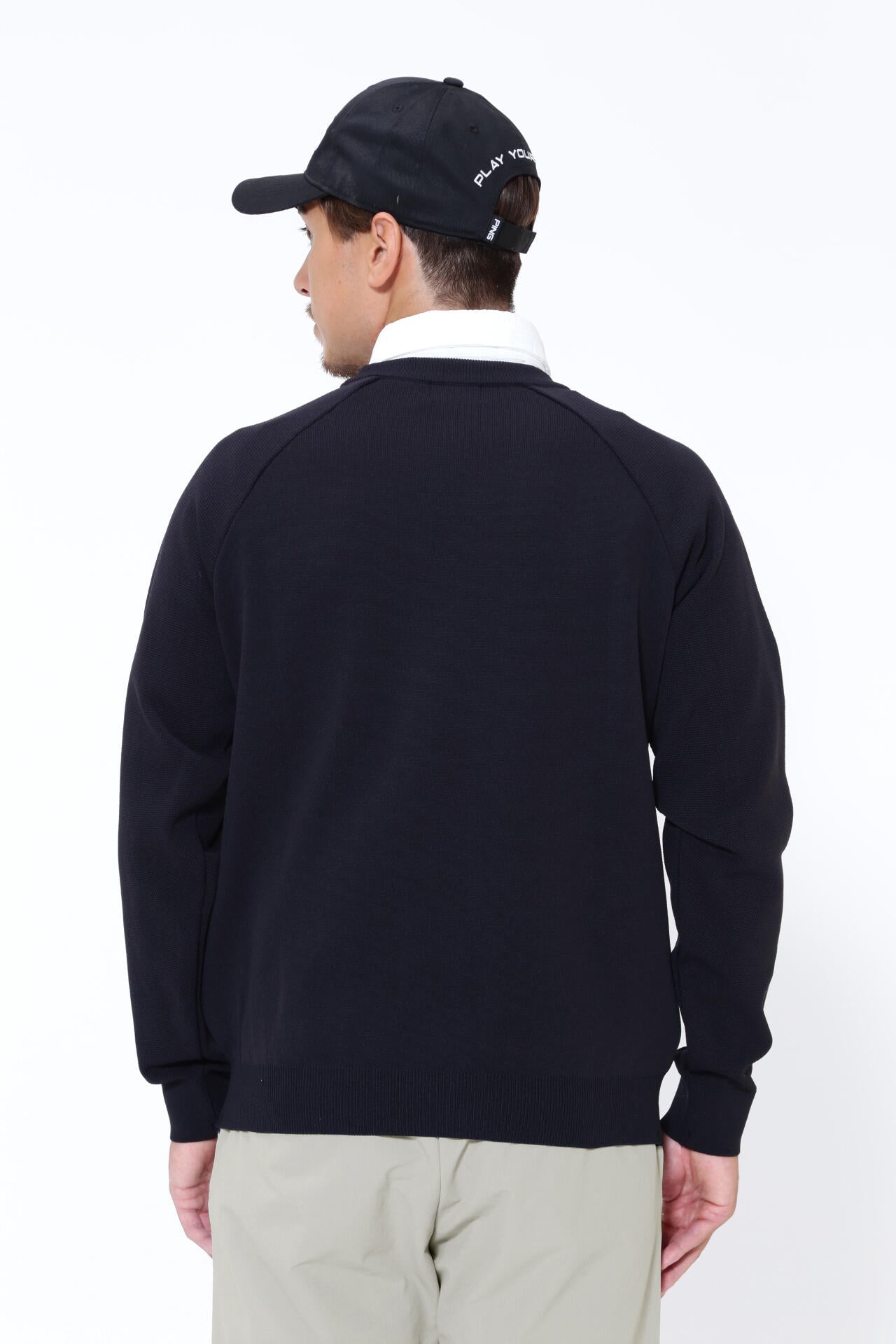 【PING APPAREL】PINGロゴパイルジャガード クルーネックニットプルオーバー <PERFORMANCE> (MENS)