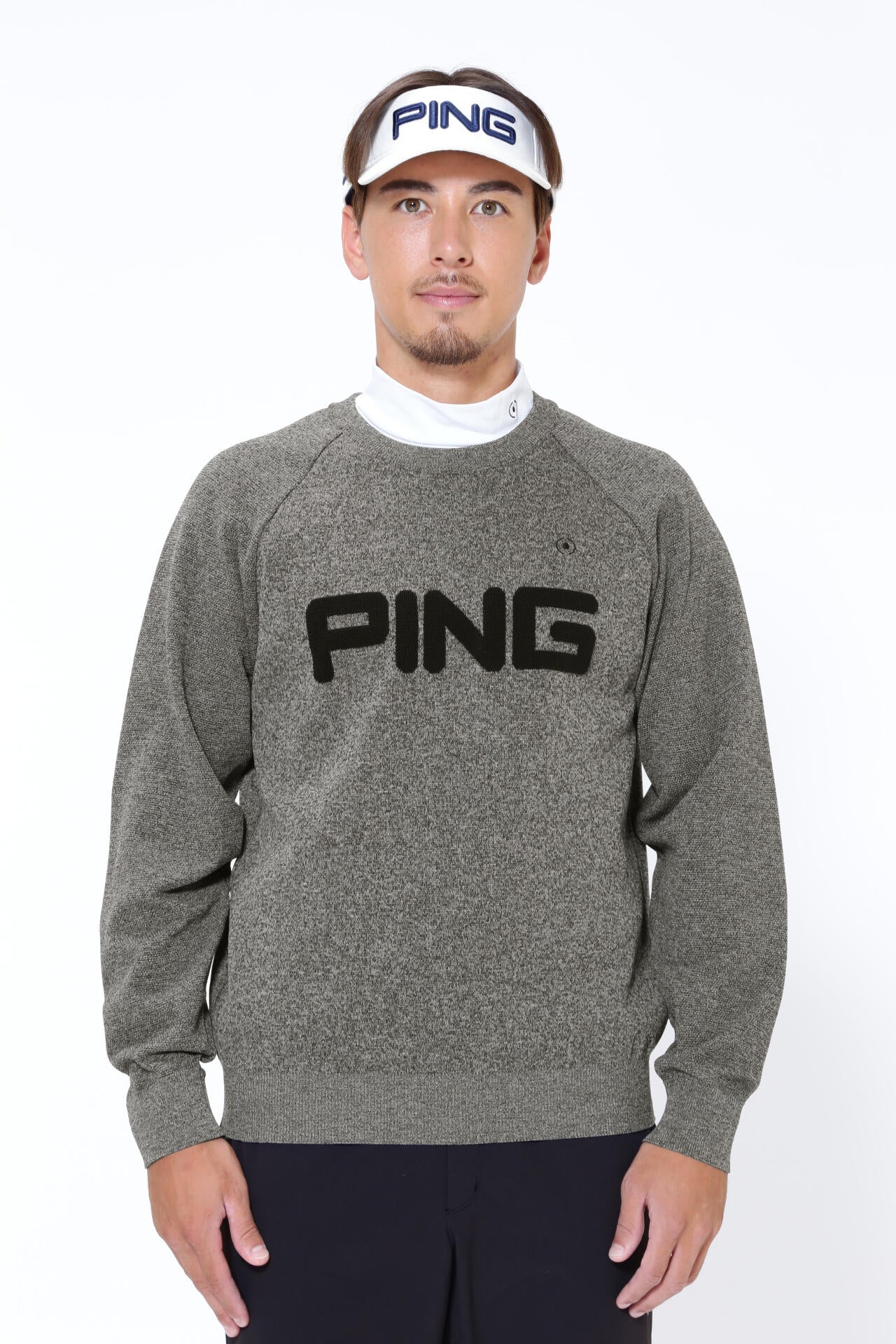 【PING APPAREL】PINGロゴパイルジャガード クルーネックニットプルオーバー <PERFORMANCE> (MENS)