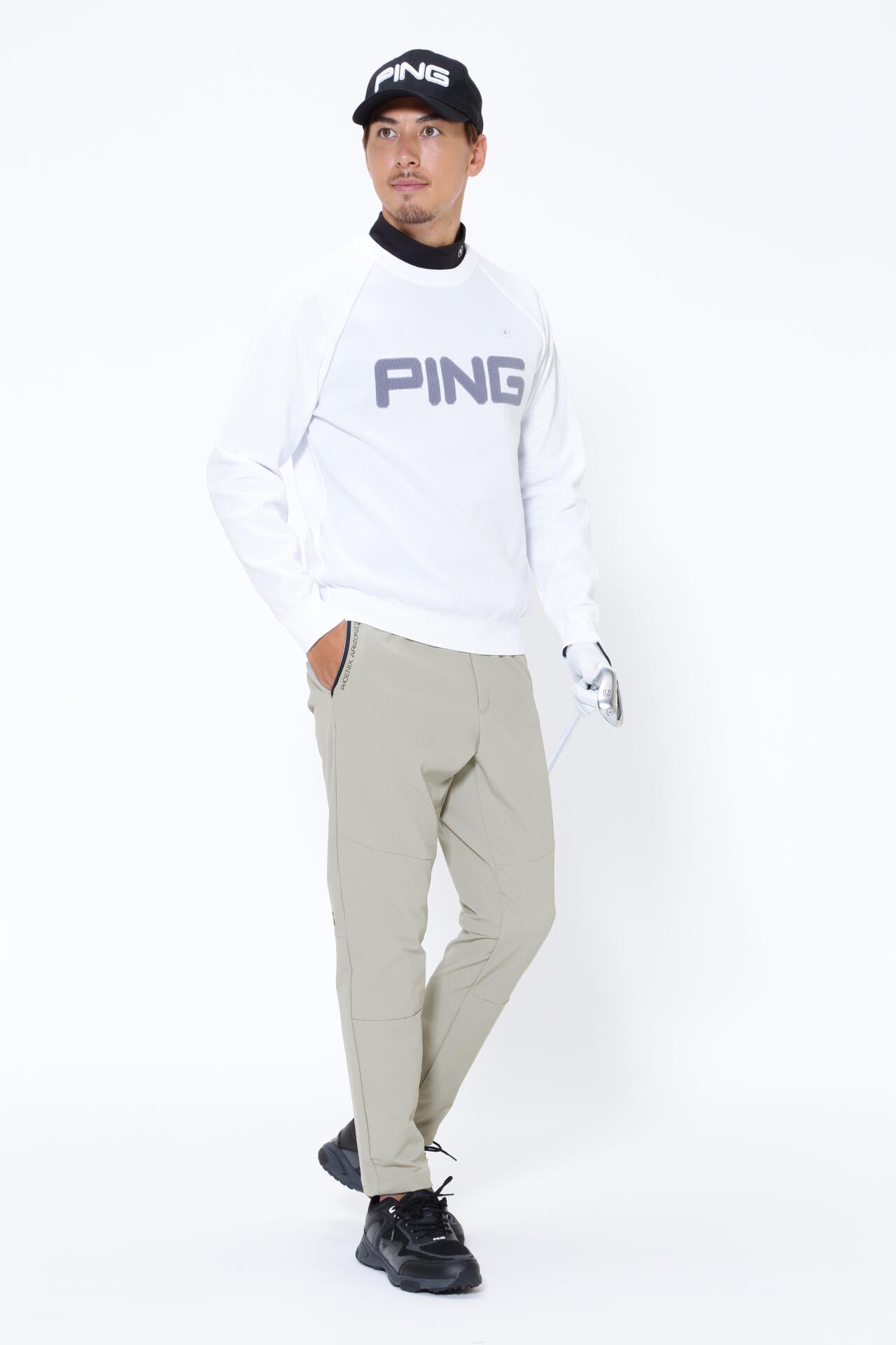 【PING APPAREL】PINGロゴパイルジャガード クルーネックニットプルオーバー <PERFORMANCE> (MENS)