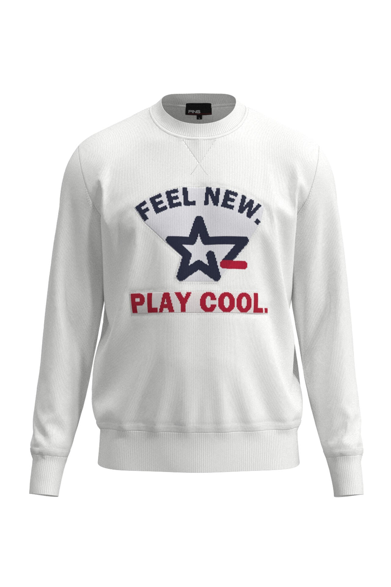 【PING APPAREL】カレッジロゴジャガード クルーネックニットプルオーバー <NATIVE> (MENS)