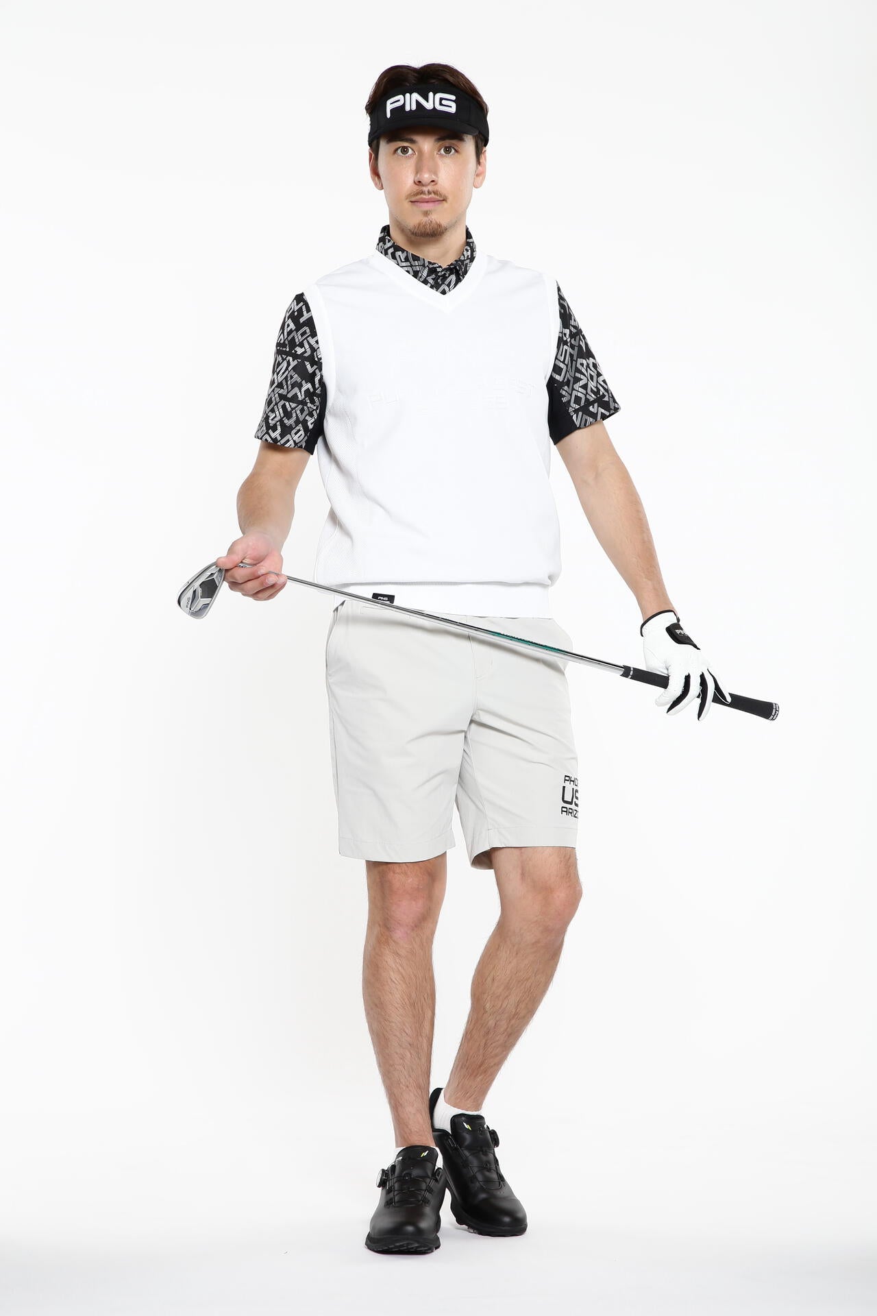 【PING APPAREL】バイアスデジタルロゴジャカードポロシャツ <PERFORMANCE> (MENS)