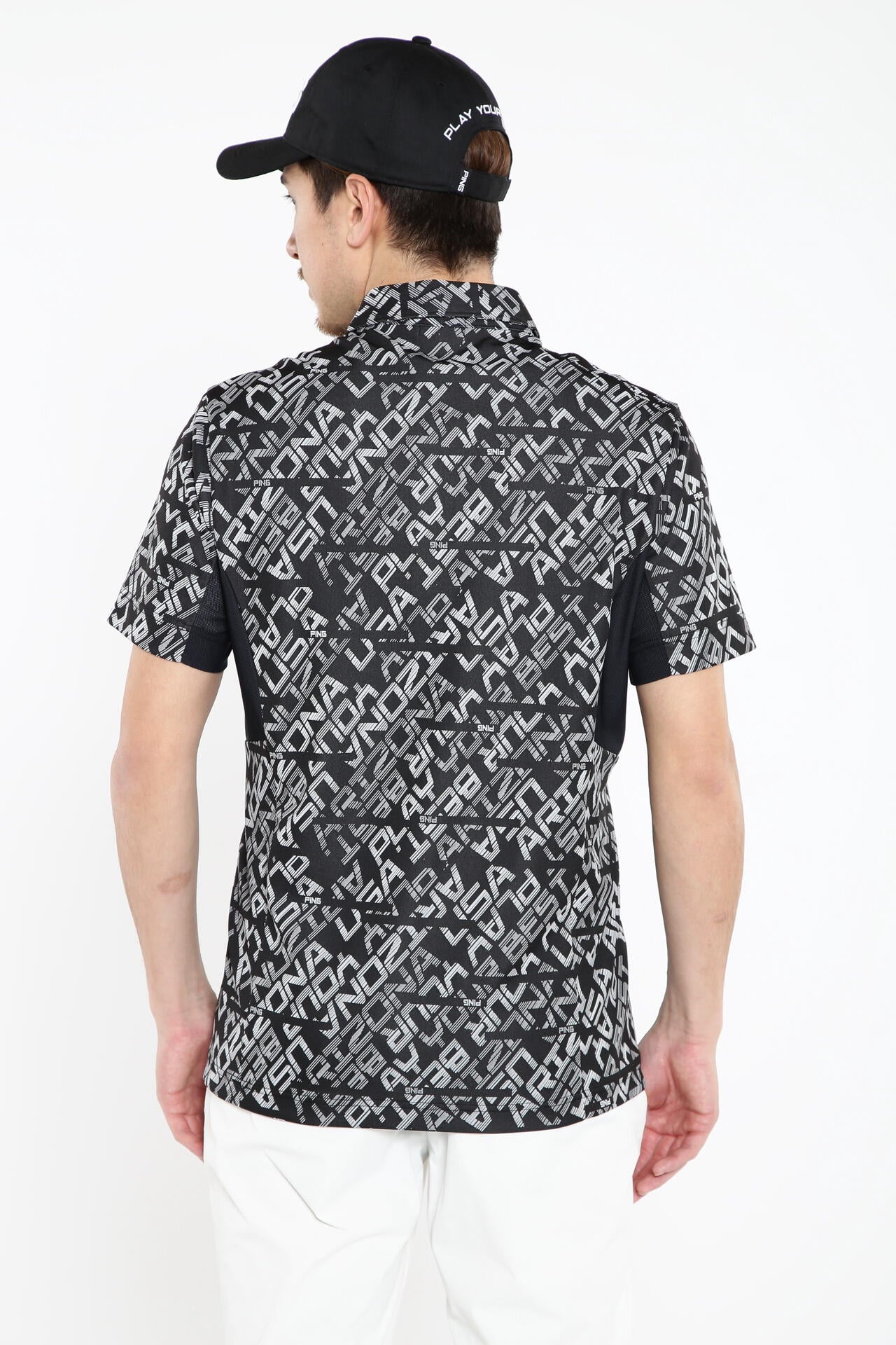 【PING APPAREL】バイアスデジタルロゴジャカードポロシャツ <PERFORMANCE> (MENS)