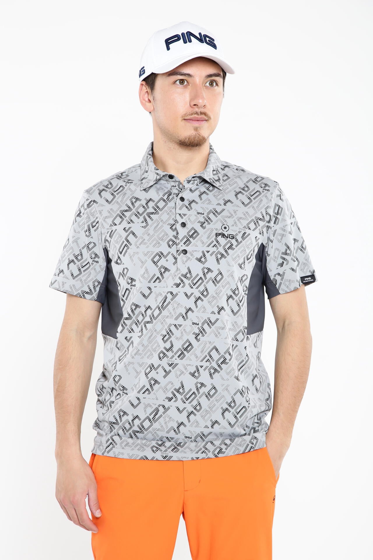 【PING APPAREL】バイアスデジタルロゴジャカードポロシャツ <PERFORMANCE> (MENS)