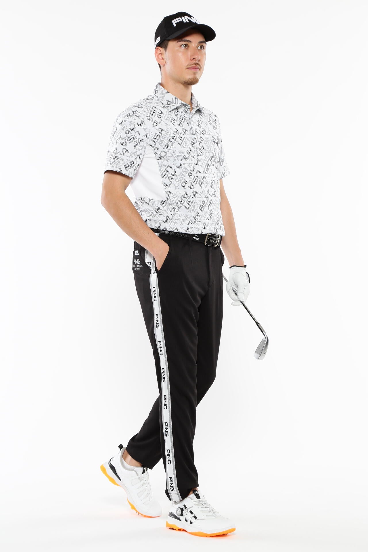 【PING APPAREL】バイアスデジタルロゴジャカードポロシャツ <PERFORMANCE> (MENS)