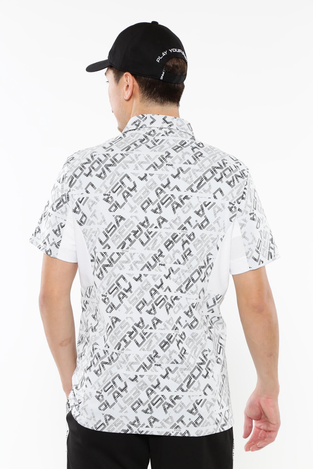 【PING APPAREL】バイアスデジタルロゴジャカードポロシャツ <PERFORMANCE> (MENS)