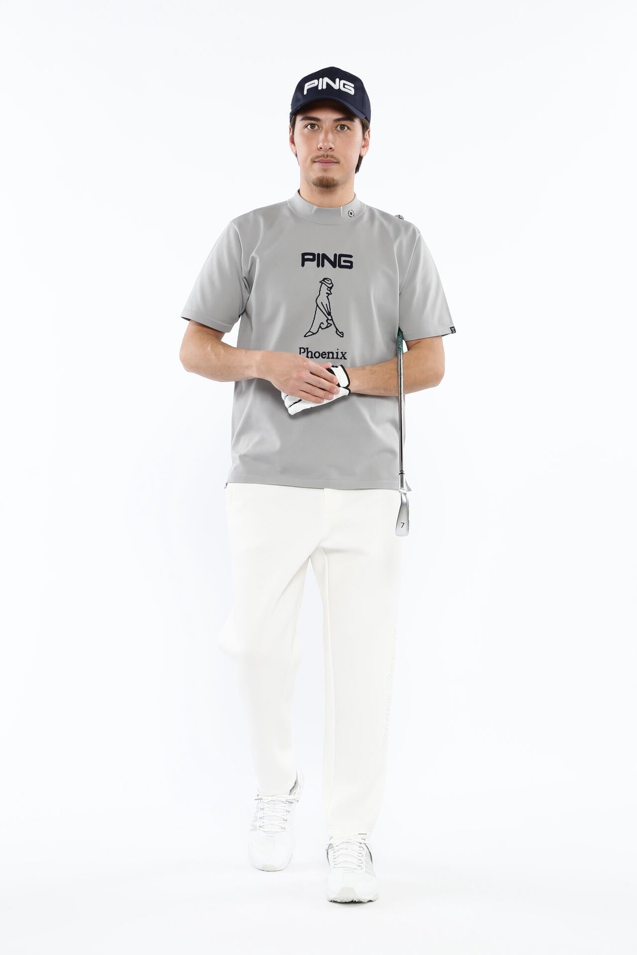 【PING APPAREL】Mr.PINGジャカード 半袖ハイネックニットプルオーバー <NATIVE> (MENS)