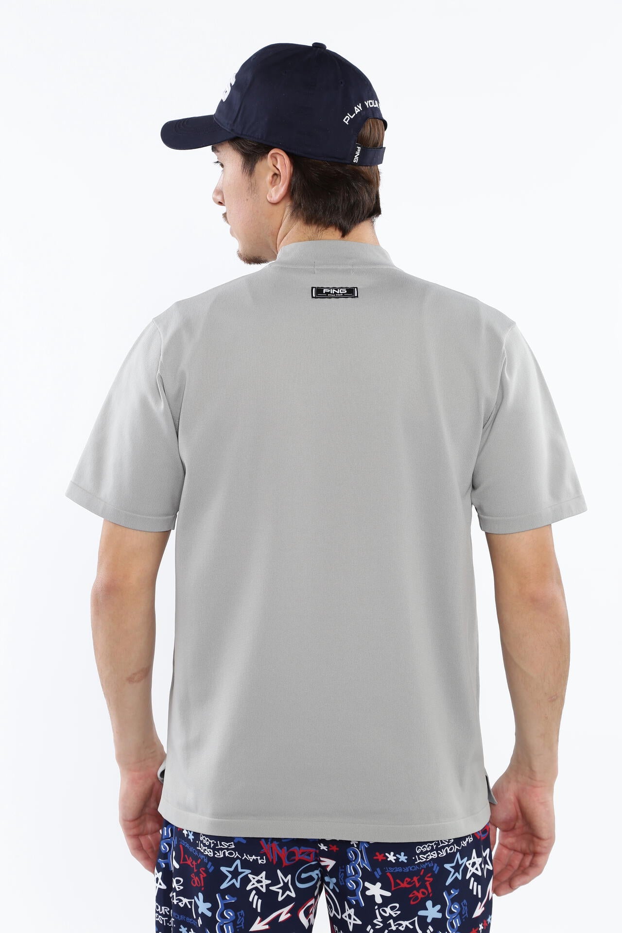 【PING APPAREL】Mr.PINGジャカード 半袖ハイネックニットプルオーバー <NATIVE> (MENS)