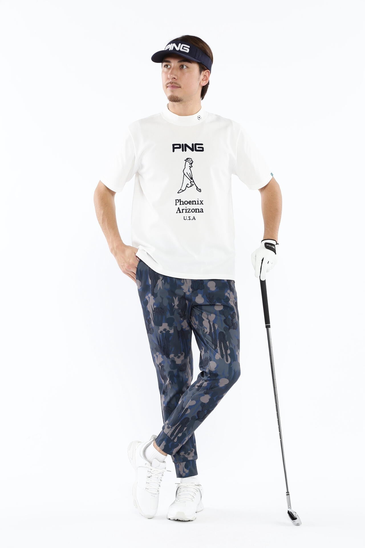 【PING APPAREL】Mr.PINGジャカード 半袖ハイネックニットプルオーバー <NATIVE> (MENS)