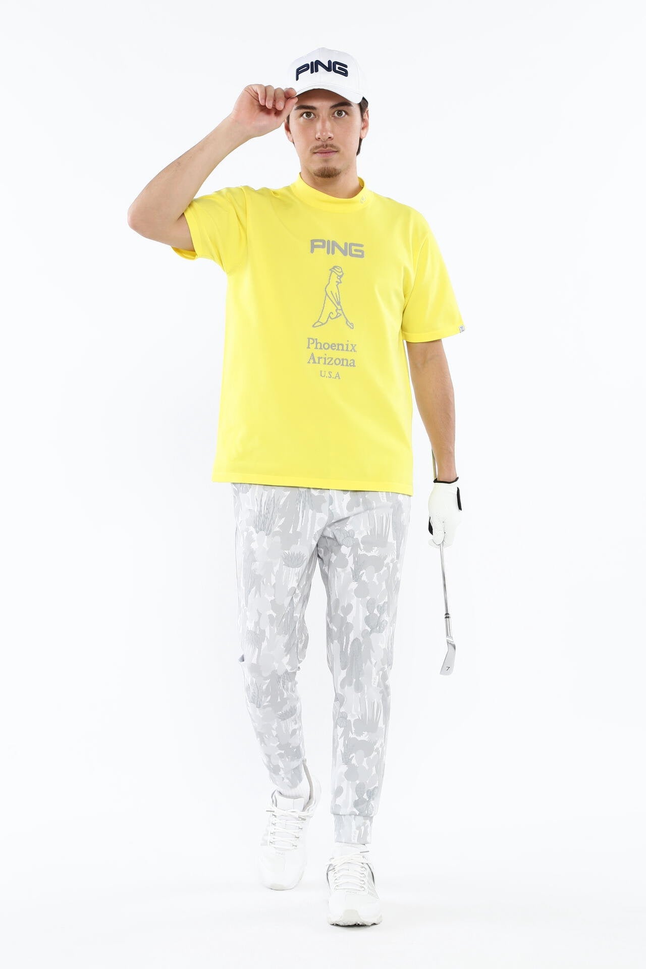 【PING APPAREL】Mr.PINGジャカード 半袖ハイネックニットプルオーバー <NATIVE> (MENS)