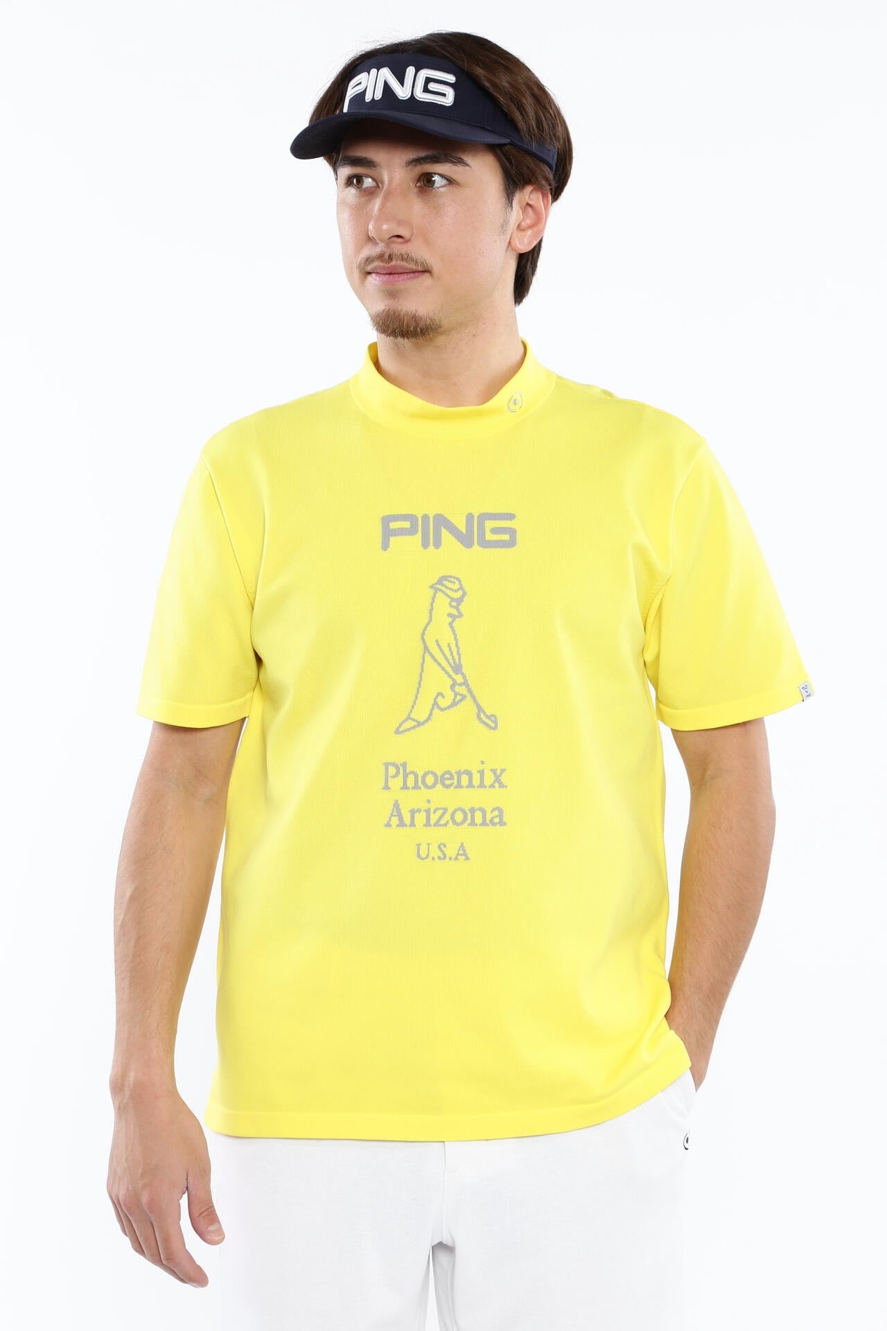 【PING APPAREL】Mr.PINGジャカード 半袖ハイネックニットプルオーバー <NATIVE> (MENS)