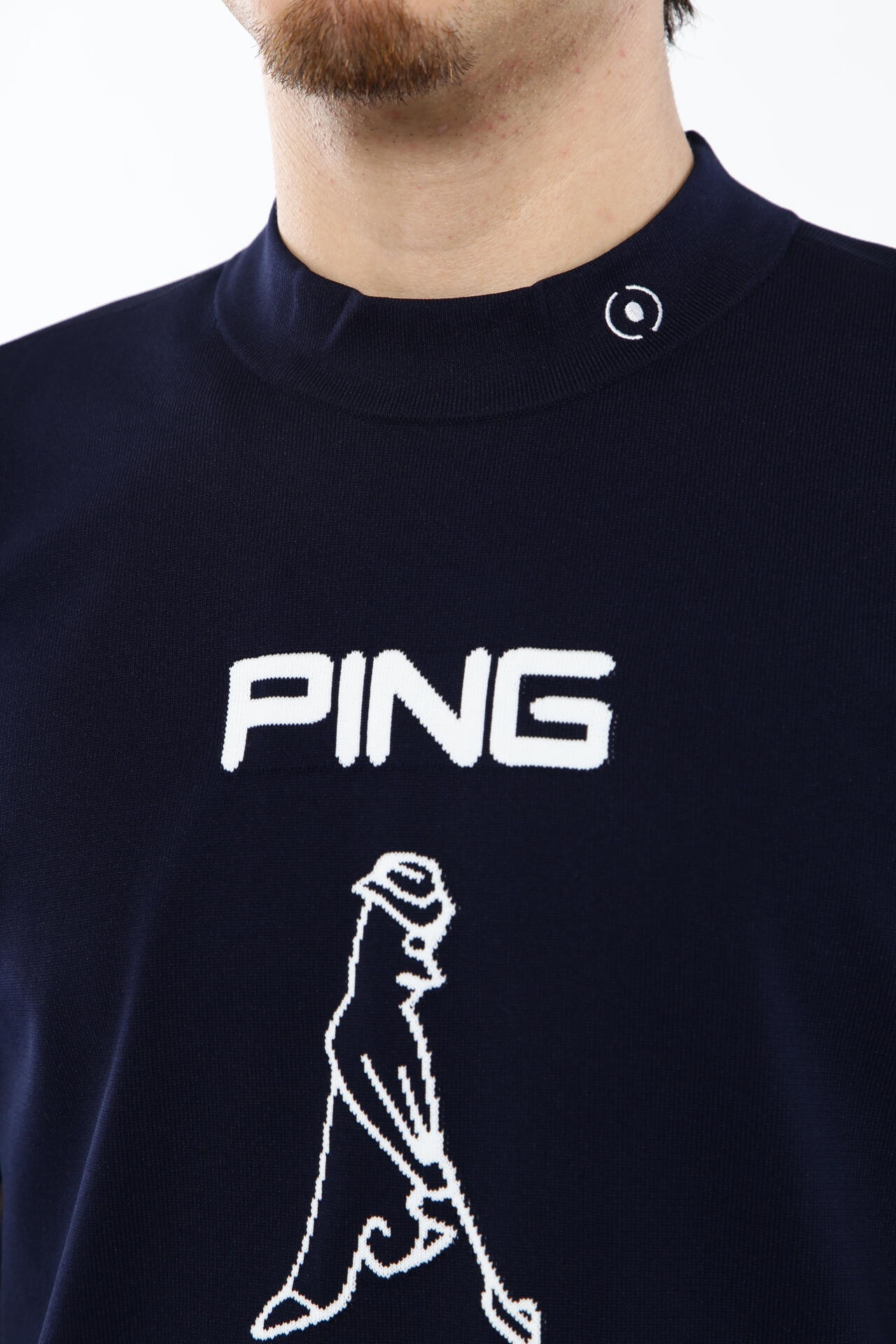 【PING APPAREL】Mr.PINGジャカード 半袖ハイネックニットプルオーバー <NATIVE> (MENS)