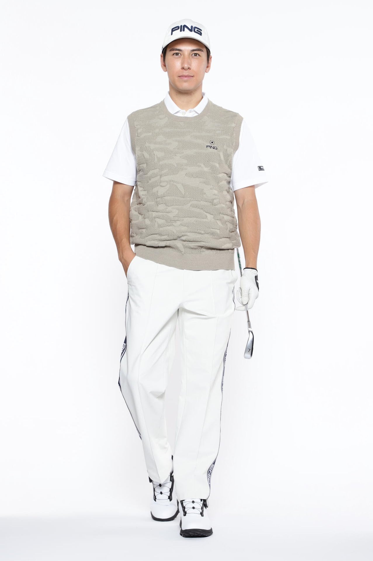 【PING APPAREL】全方向ストレッチ布帛ワイドテーパードパンツ <NATIVE> (MENS)