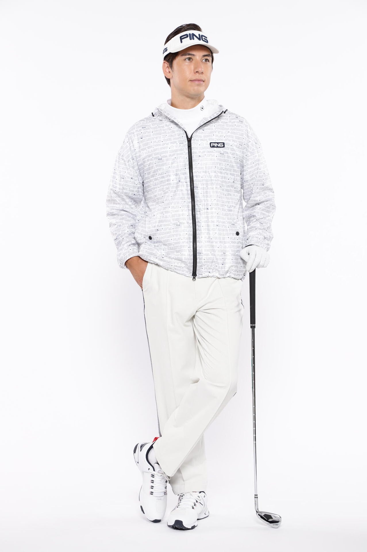 【PING APPAREL】全方向ストレッチ布帛ワイドテーパードパンツ <NATIVE> (MENS)