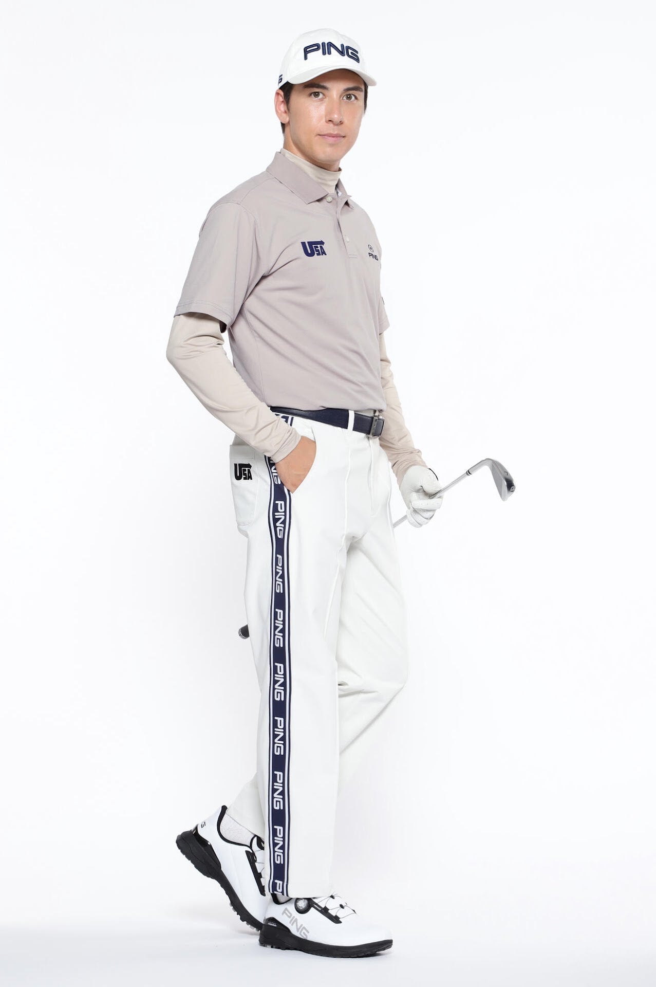 【PING APPAREL】全方向ストレッチ布帛ワイドテーパードパンツ <NATIVE> (MENS)