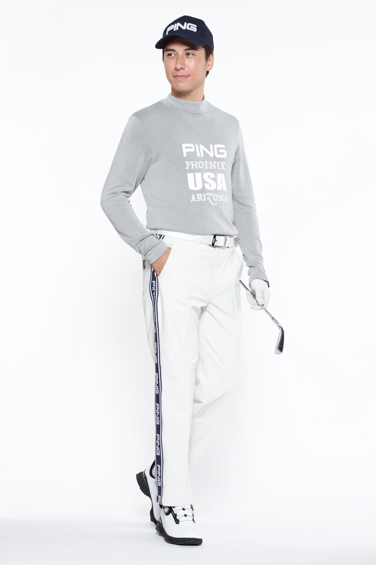 【PING APPAREL】全方向ストレッチ布帛ワイドテーパードパンツ <NATIVE> (MENS)