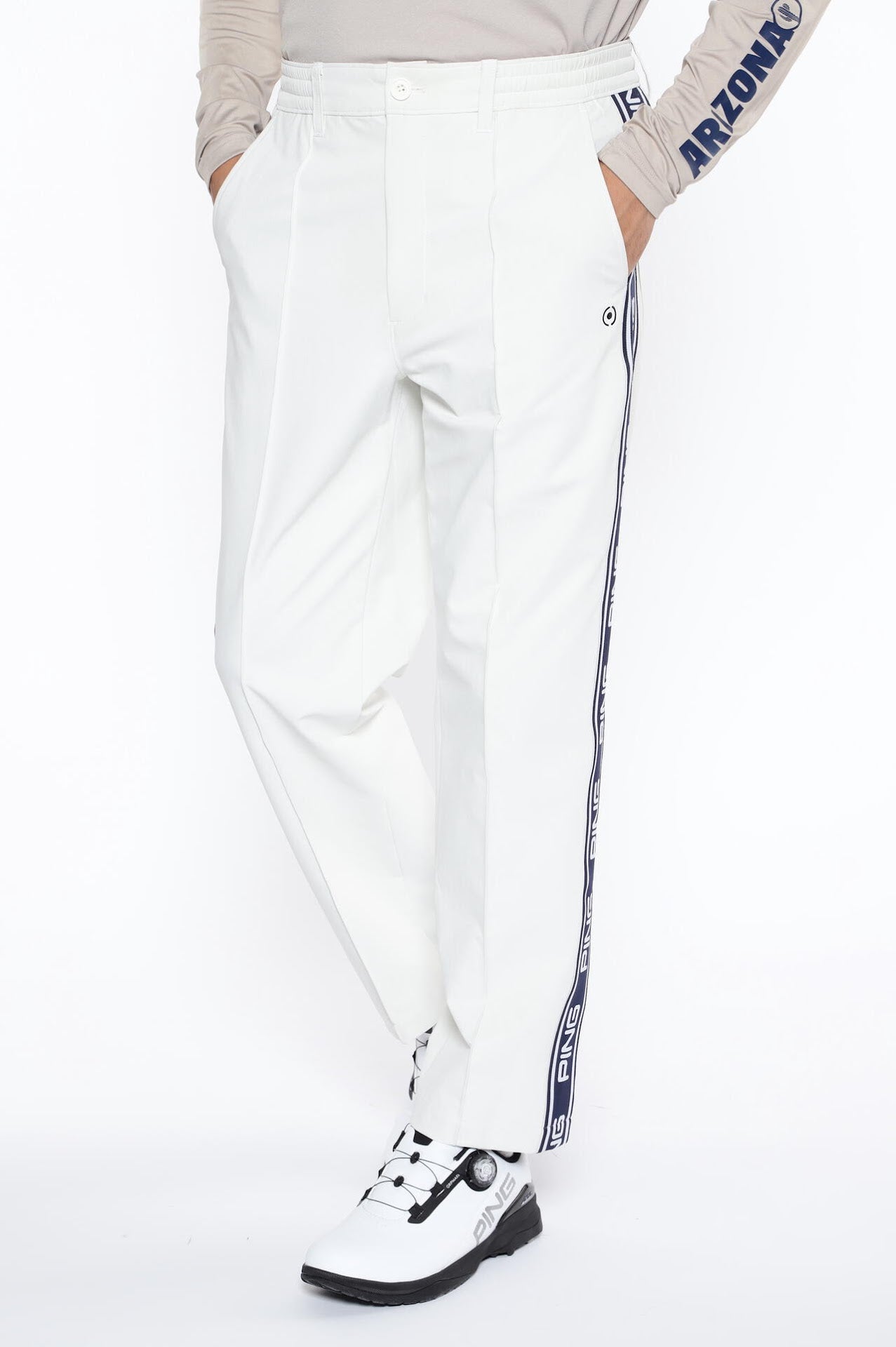 【PING APPAREL】全方向ストレッチ布帛ワイドテーパードパンツ <NATIVE> (MENS)