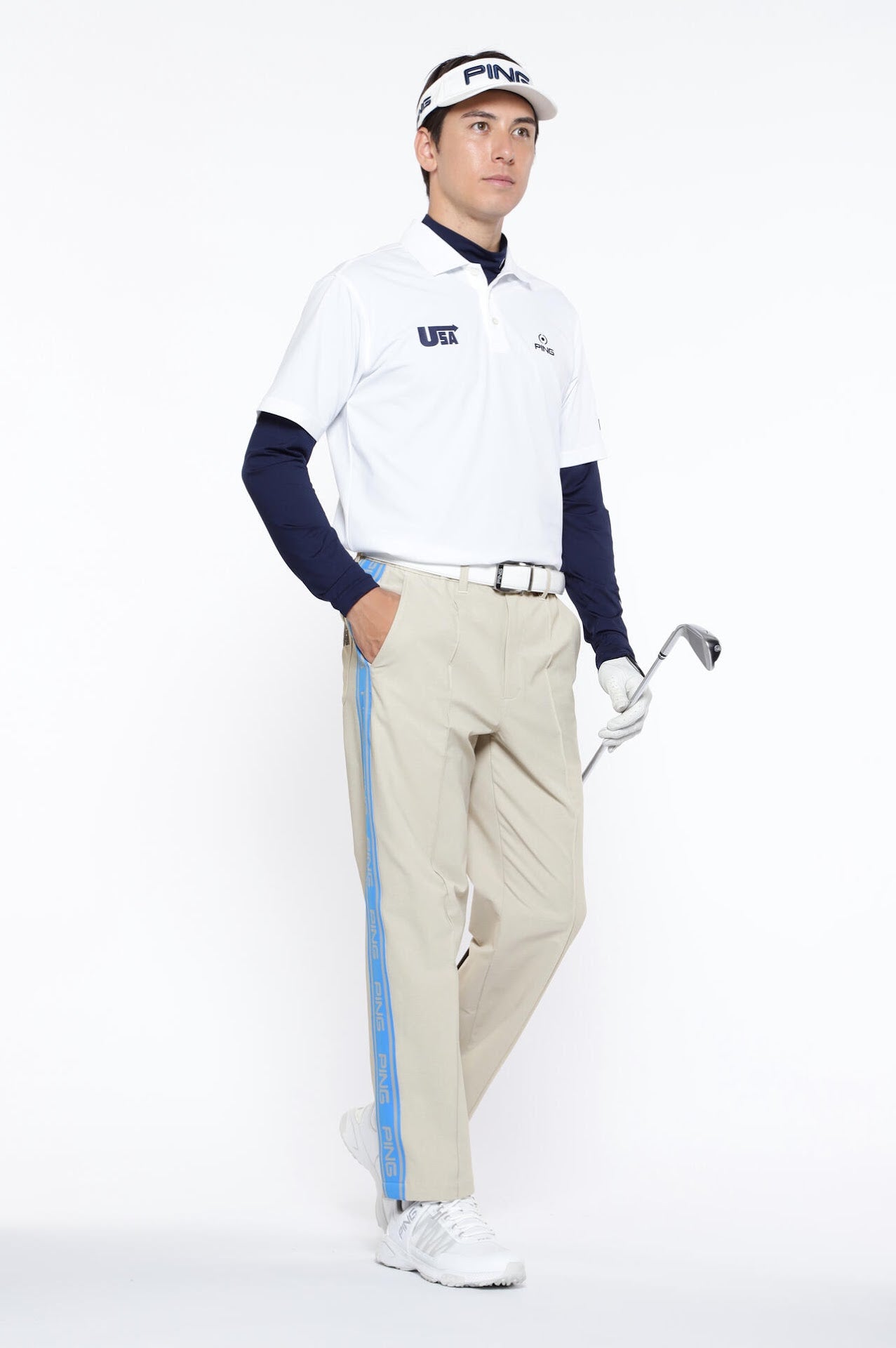 【PING APPAREL】全方向ストレッチ布帛ワイドテーパードパンツ <NATIVE> (MENS)