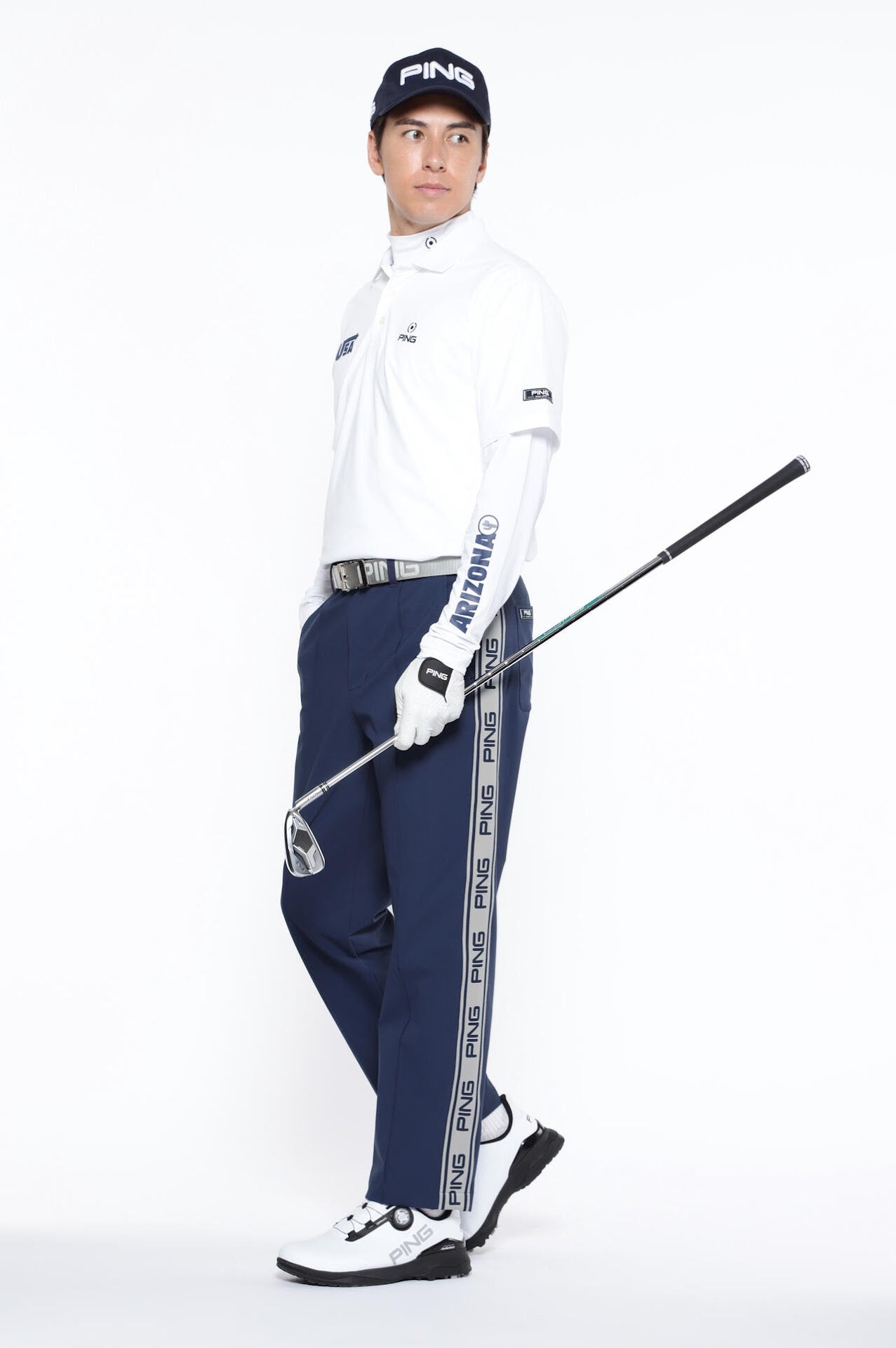 【PING APPAREL】全方向ストレッチ布帛ワイドテーパードパンツ <NATIVE> (MENS)