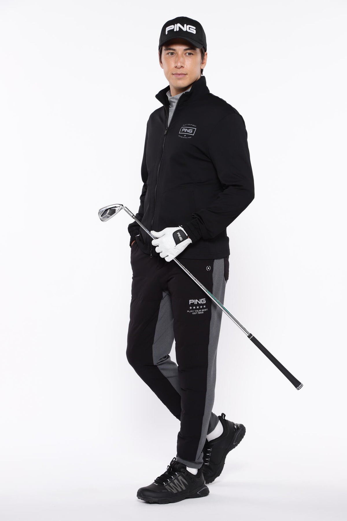【PING APPAREL】PTTハーフ起毛/全方向ストレッチ杢MIX加工中綿ジョガーパンツ <PERFORMANCE> (MENS)