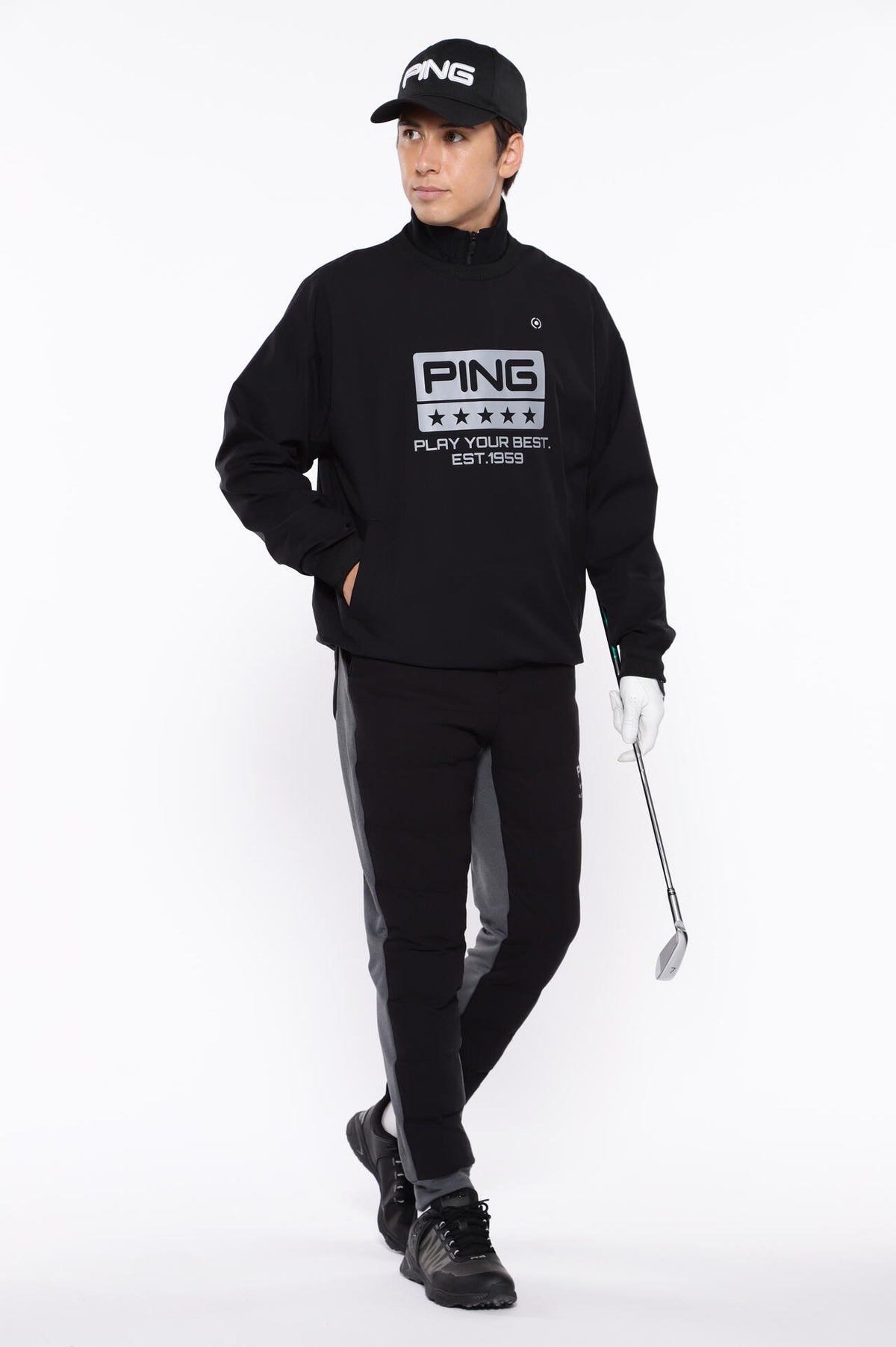 【PING APPAREL】PTTハーフ起毛/全方向ストレッチ杢MIX加工中綿ジョガーパンツ <PERFORMANCE> (MENS)