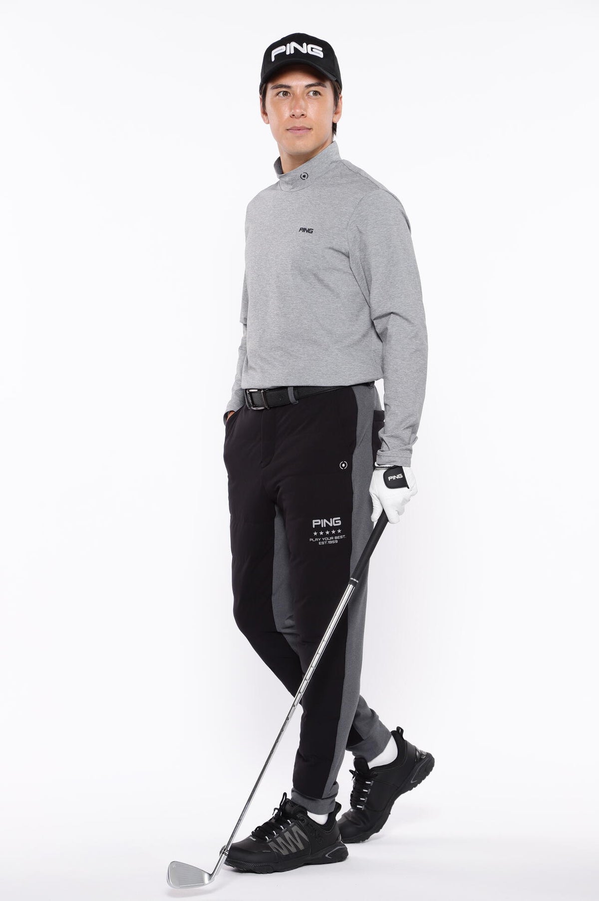 【PING APPAREL】PTTハーフ起毛/全方向ストレッチ杢MIX加工中綿ジョガーパンツ <PERFORMANCE> (MENS)