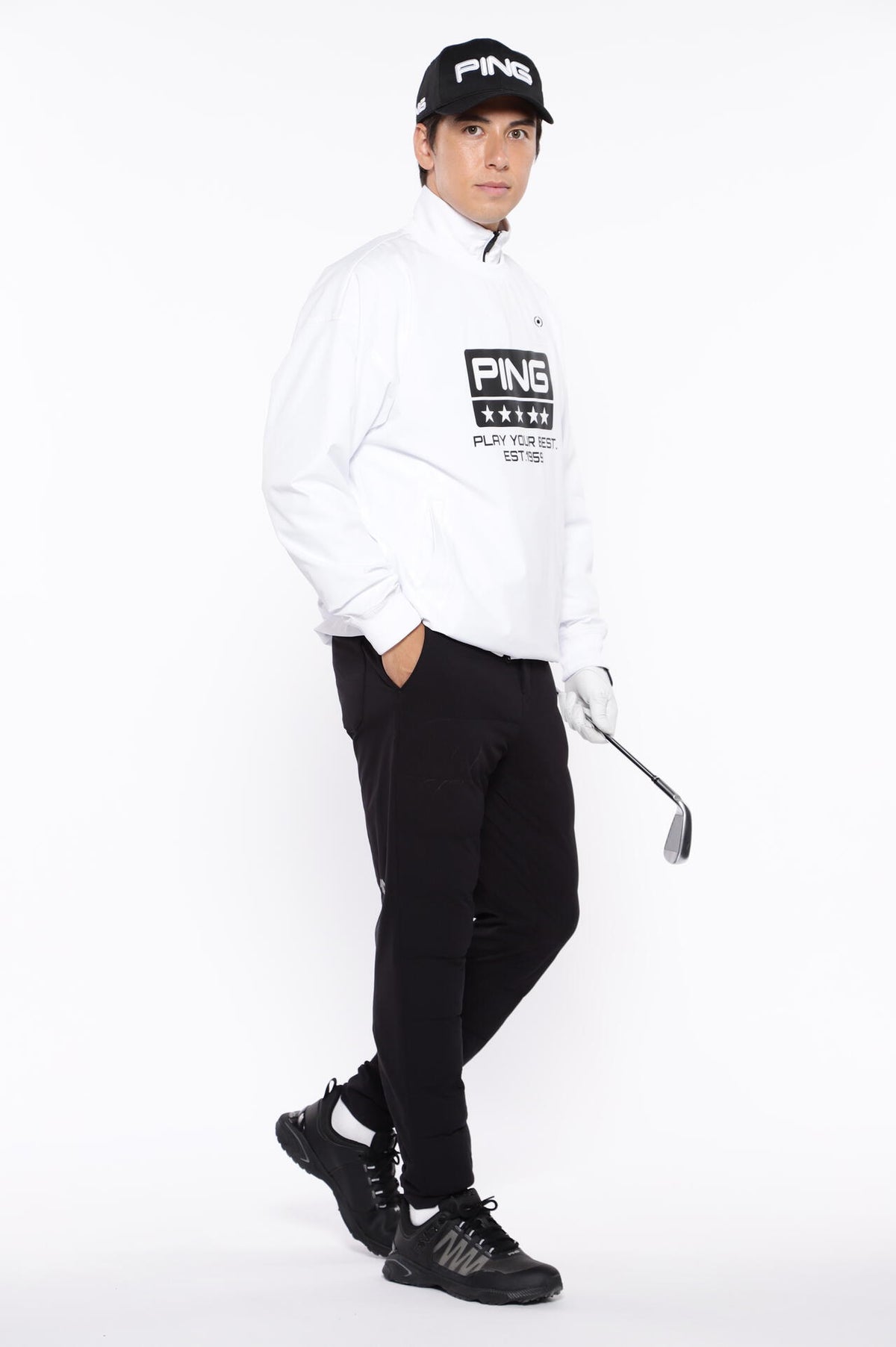 【PING APPAREL】PTTハーフ起毛/全方向ストレッチ杢MIX加工中綿ジョガーパンツ <PERFORMANCE> (MENS)
