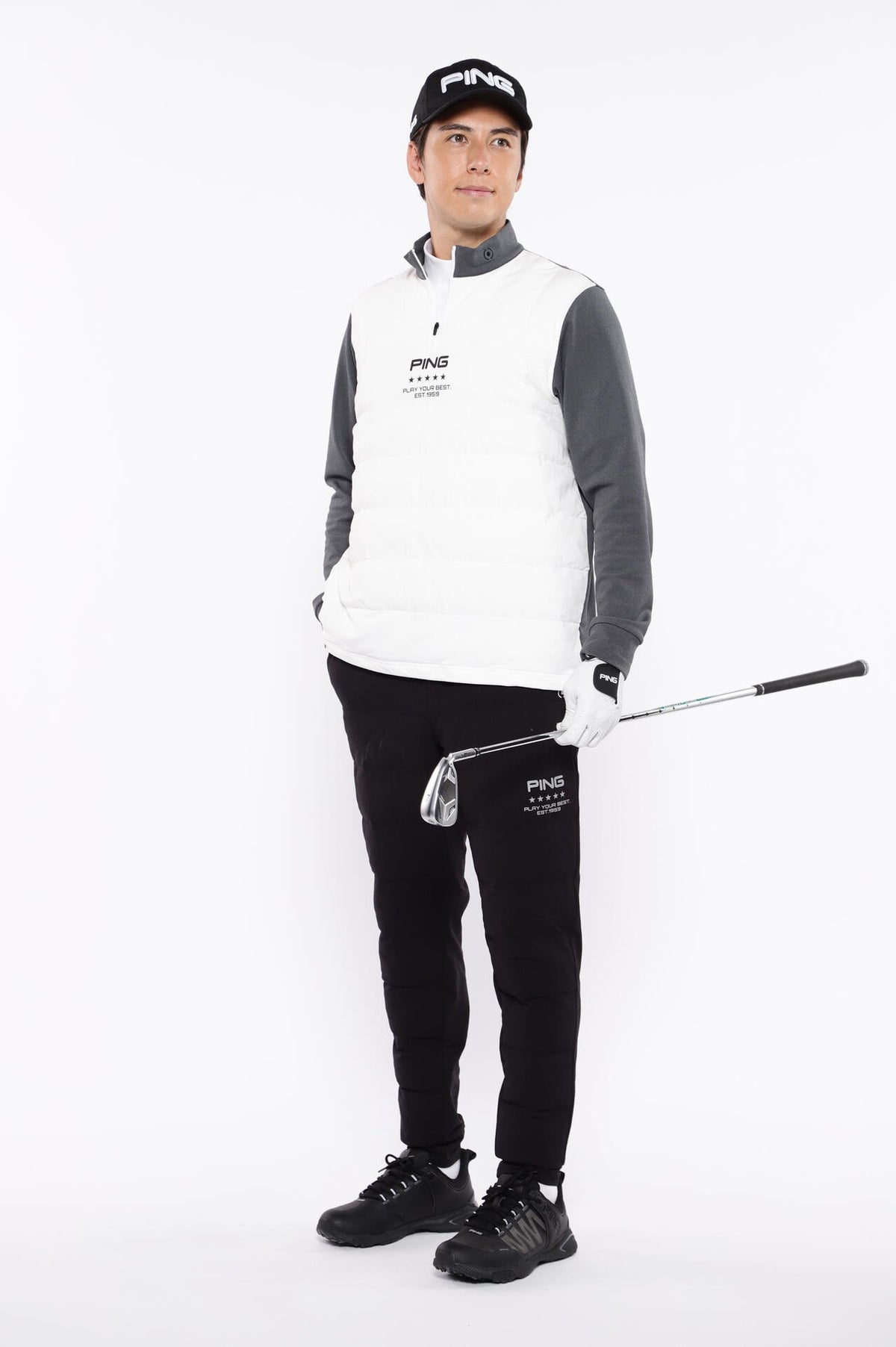 【PING APPAREL】PTTハーフ起毛/全方向ストレッチ杢MIX加工中綿ジョガーパンツ <PERFORMANCE> (MENS)
