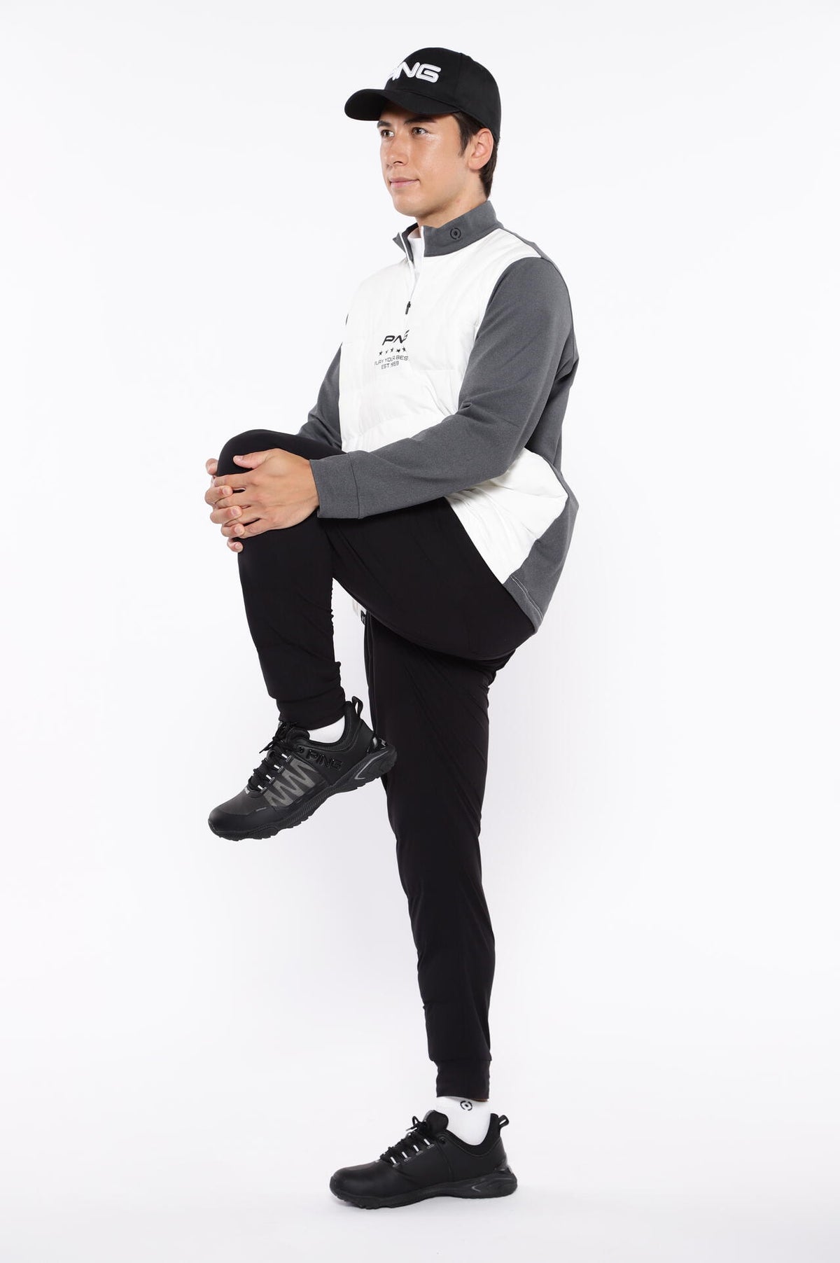 【PING APPAREL】PTTハーフ起毛/全方向ストレッチ杢MIX加工中綿ジョガーパンツ <PERFORMANCE> (MENS)
