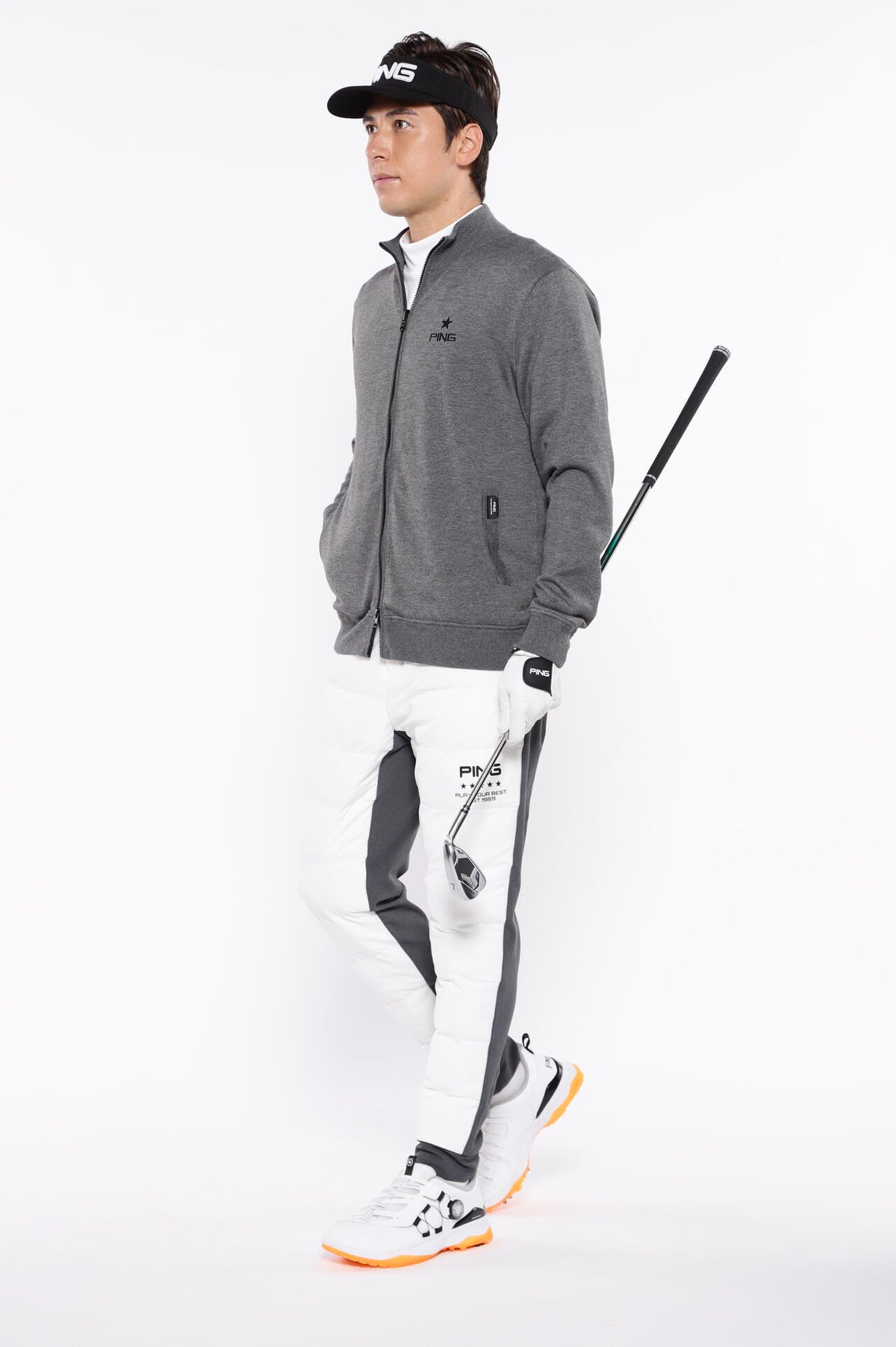 【PING APPAREL】PTTハーフ起毛/全方向ストレッチ杢MIX加工中綿ジョガーパンツ <PERFORMANCE> (MENS)
