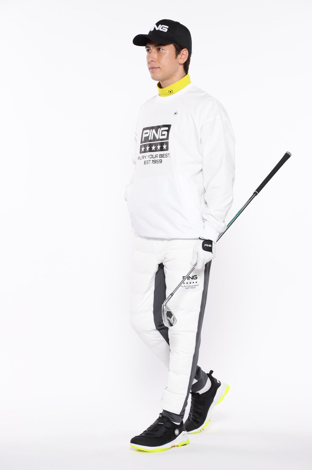 【PING APPAREL】PTTハーフ起毛/全方向ストレッチ杢MIX加工中綿ジョガーパンツ <PERFORMANCE> (MENS)
