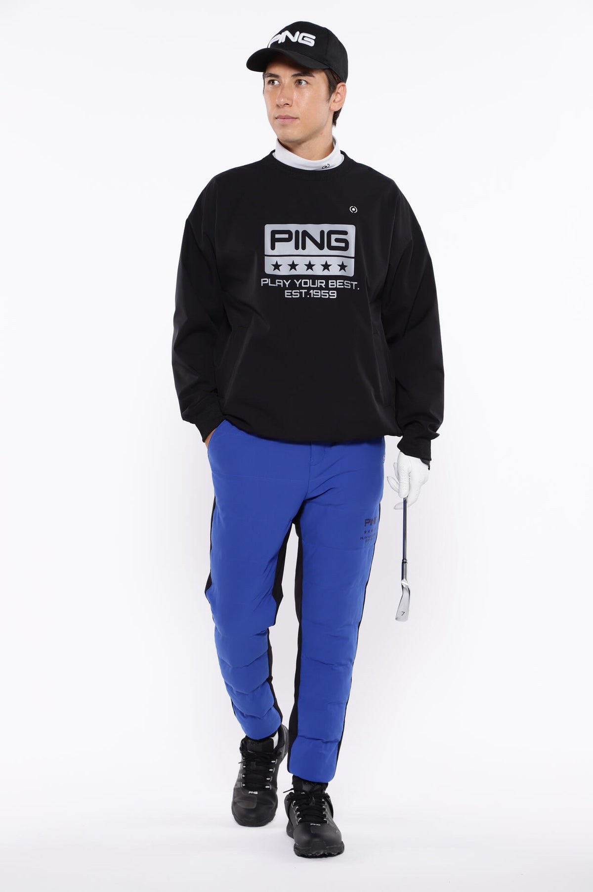 【PING APPAREL】PTTハーフ起毛/全方向ストレッチ杢MIX加工中綿ジョガーパンツ <PERFORMANCE> (MENS)