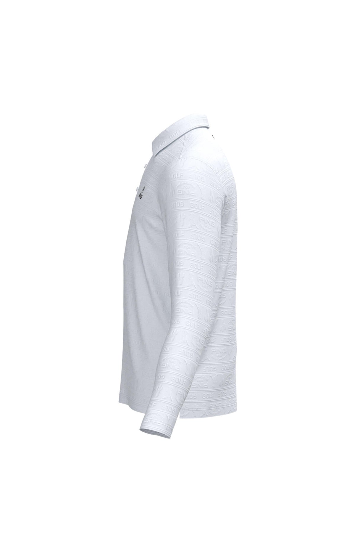 【PING APPAREL】Mr.PING凸凹ボーダージャガード長袖ポロシャツ <NATIVE> (MENS)