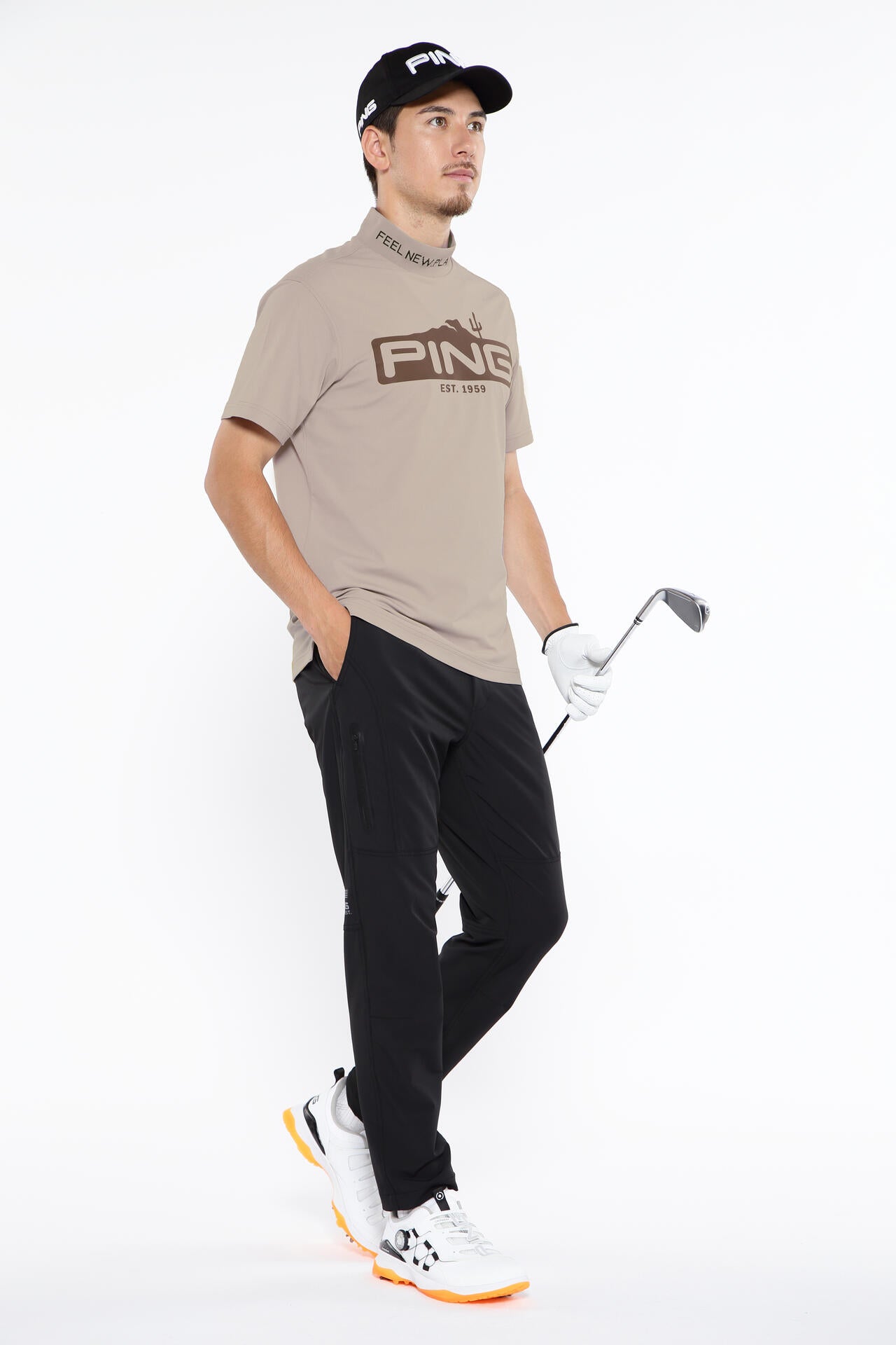 【PING APPAREL】ストレッチカノコ半袖ハイネックカットソー <EARLY AUTUMN> (MENS)