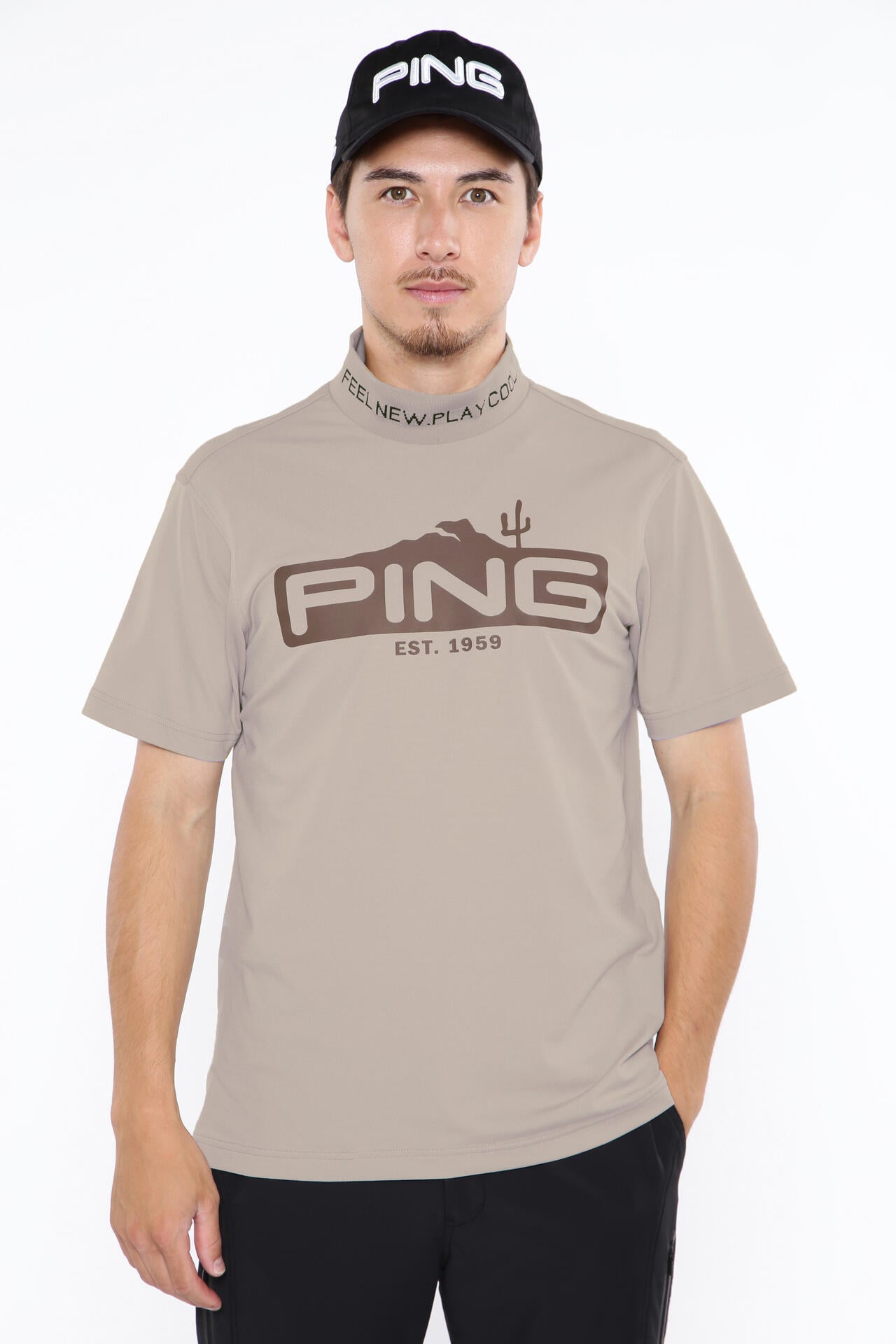 【PING APPAREL】ストレッチカノコ半袖ハイネックカットソー <EARLY AUTUMN> (MENS)